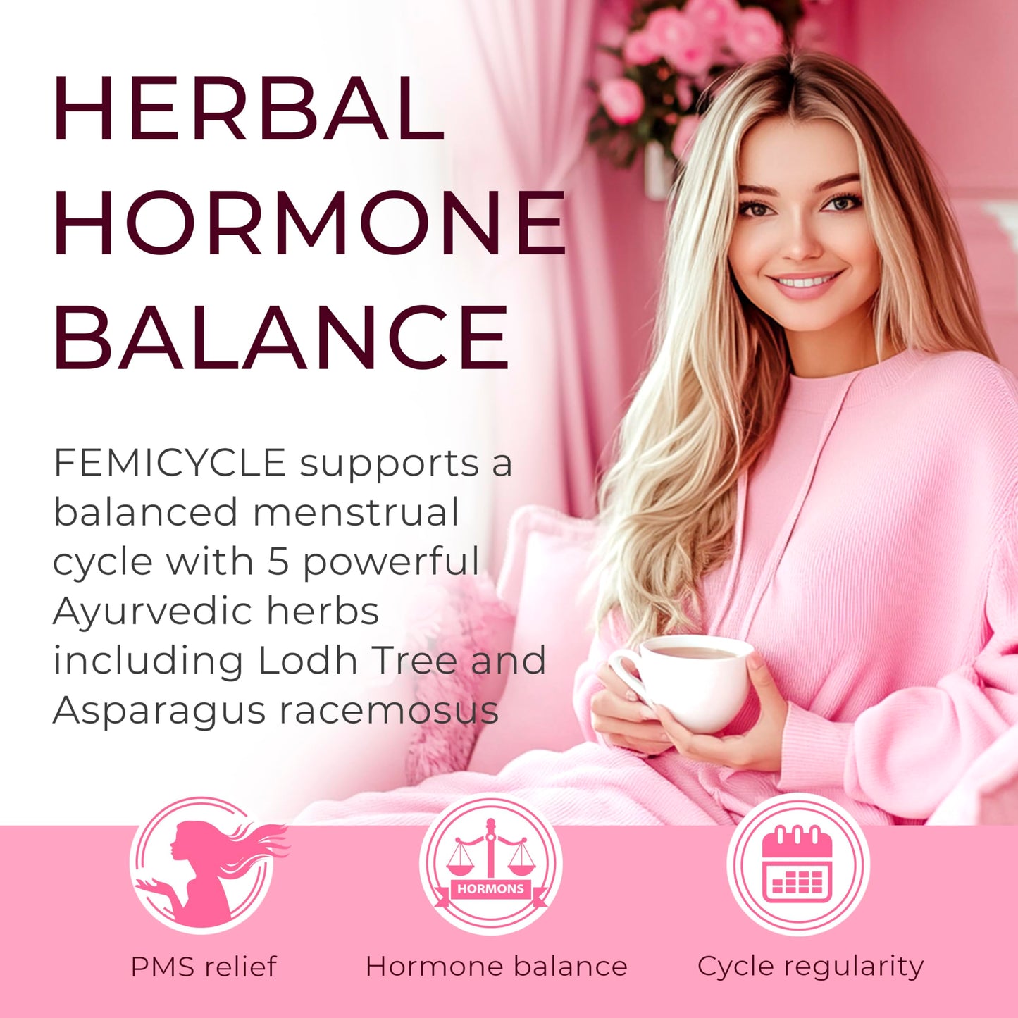 Ananta Medicare USA FEMICYCLE Herbal Supplement for Women, Capsule, 120 Vegan Capsules