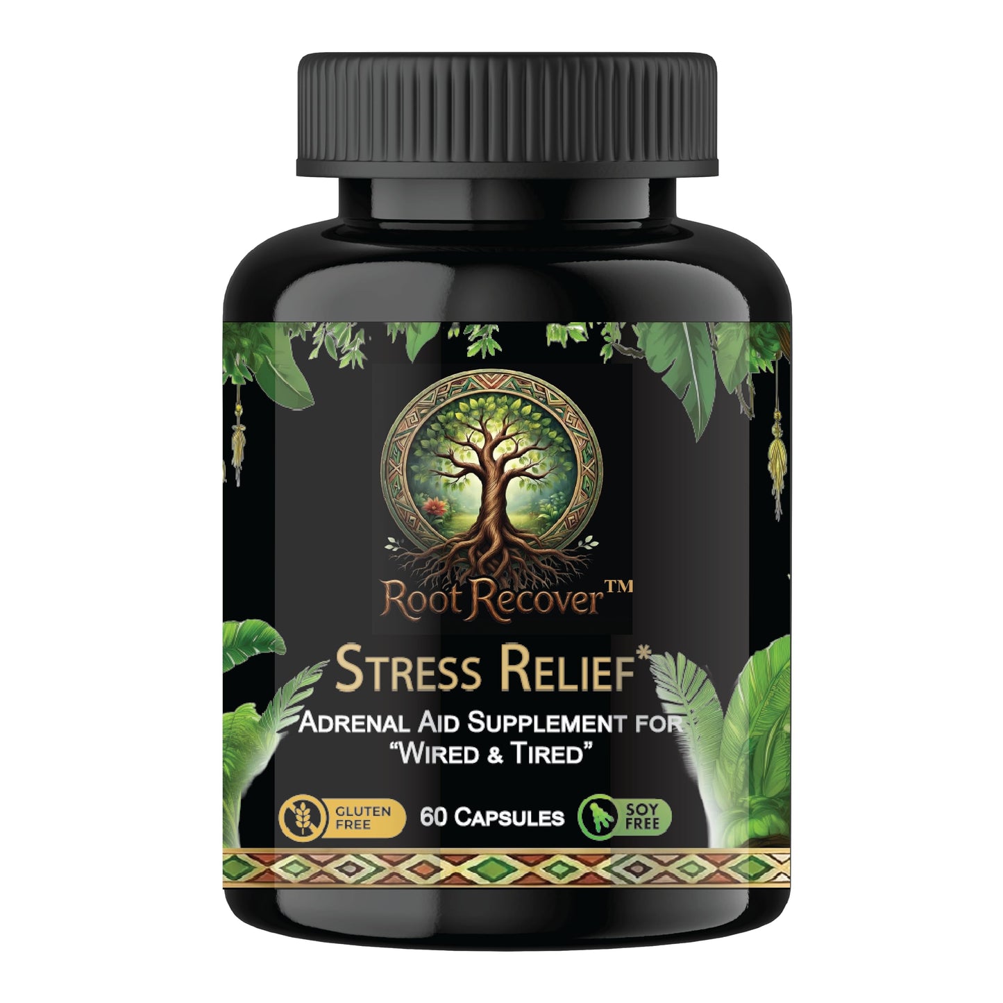 Root Recover Stress Relief Adrenal Aid Supplement Capsule, 60 Count