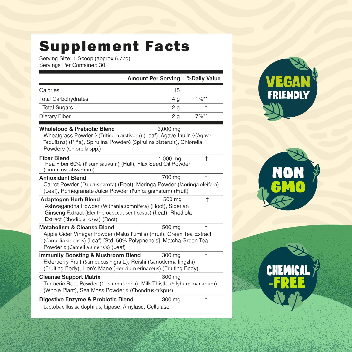 BULA NATURAL LIVING Nourishing Greens Superfood Powder 213 g
