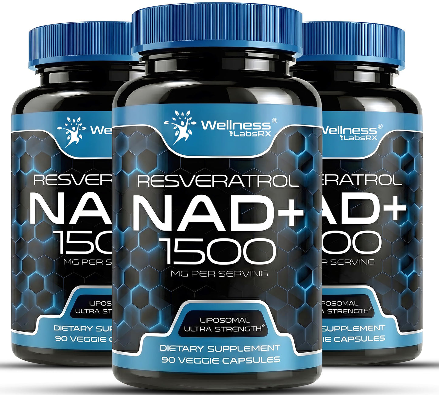 WELLNESS LABSRX NAD Supplement 1500mg NAD+ Resveratrol, 270 Capsules