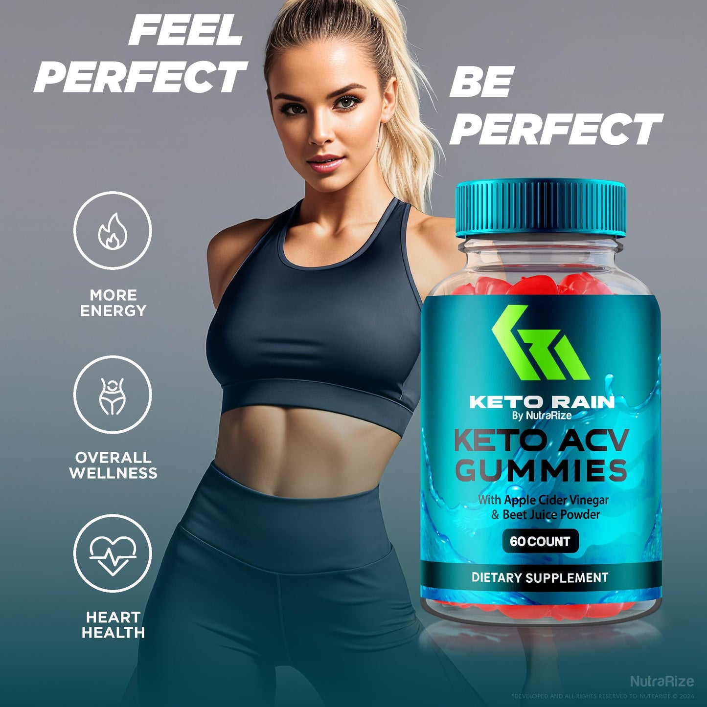 NutraRize Keto Rain ACV Gummies 180 Count