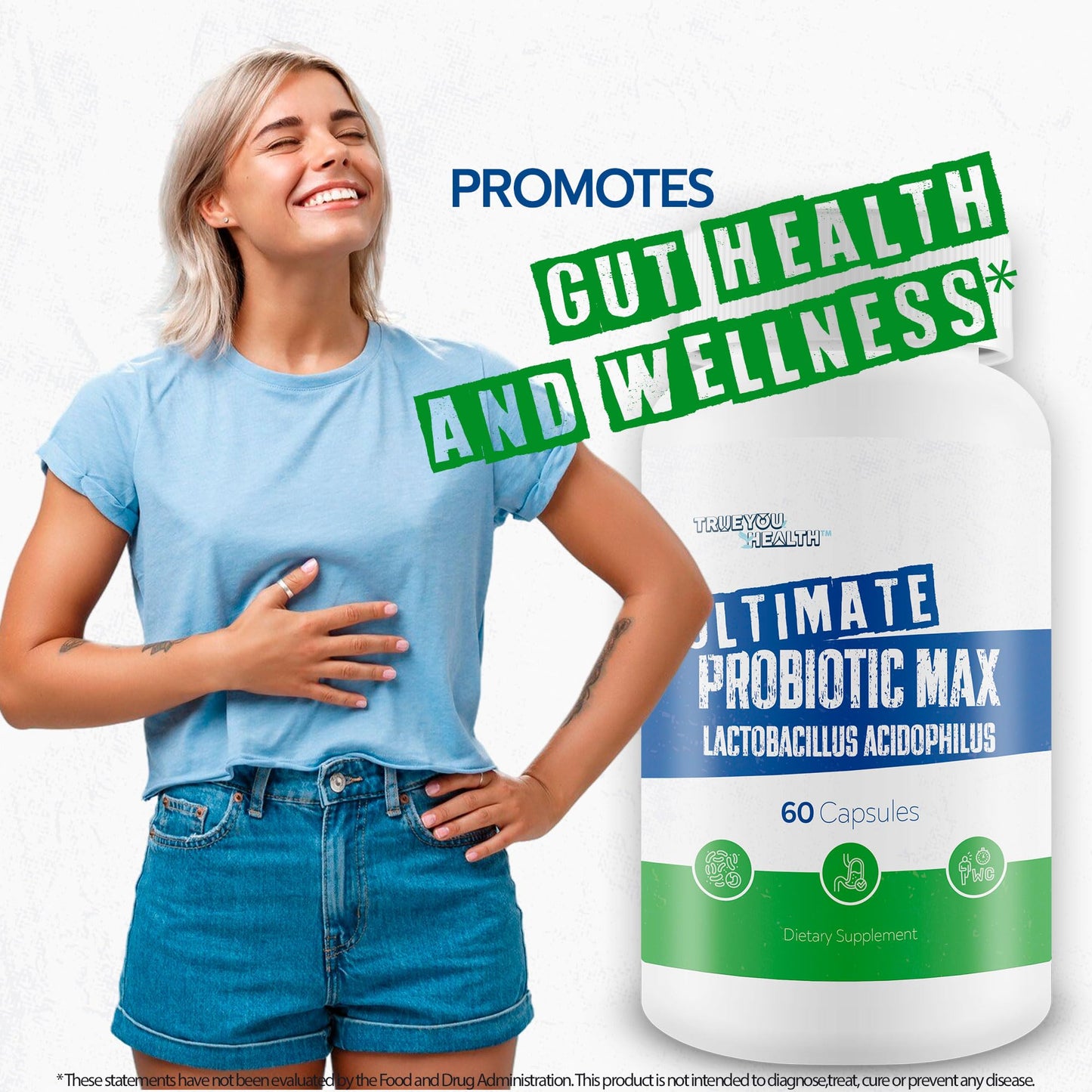 True You Health Ultimate Probiotic Max Lactobacillus Acidophilus Capsule, 60 Count