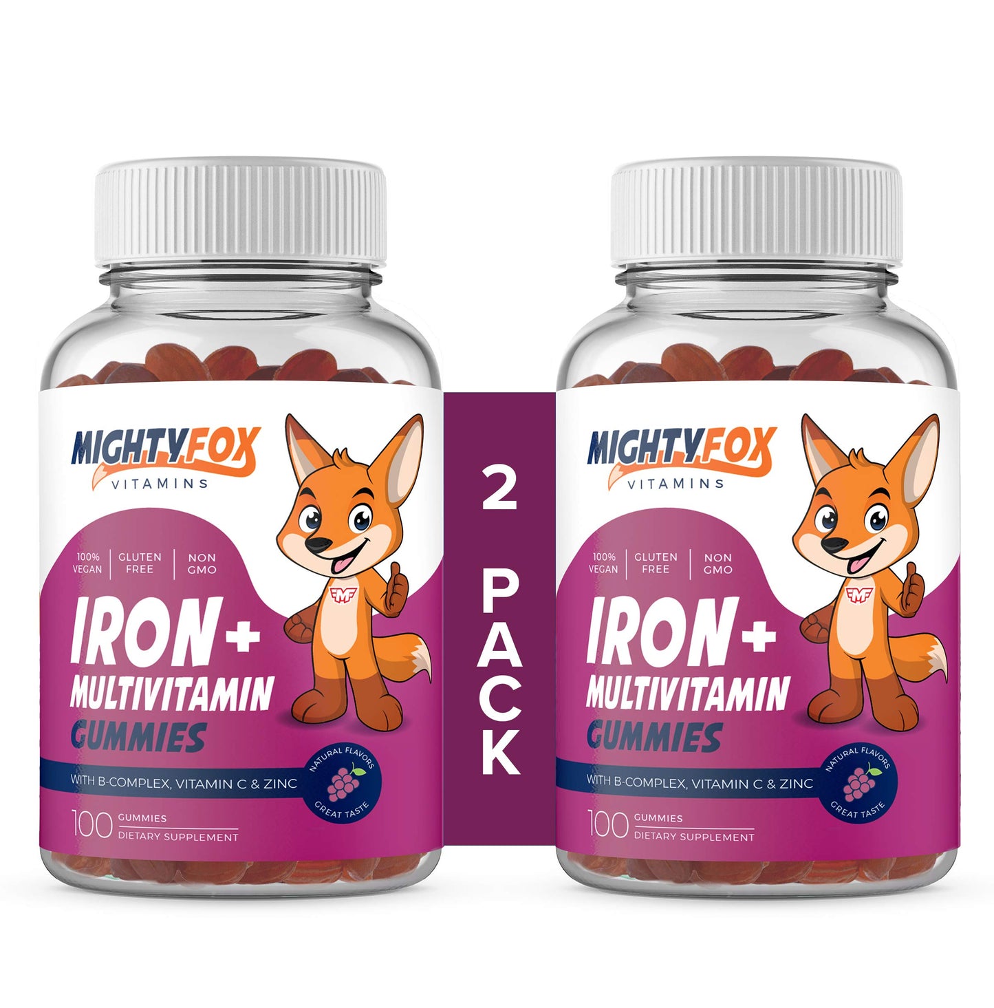 MIGHTY FOX VITAMINS Iron Gummies for Kids Gummies 200 Count