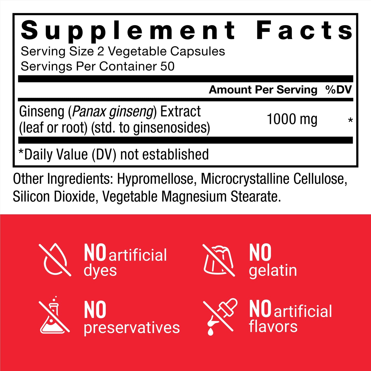 Force Factor Panax Ginseng Adaptogenic Korean Ginseng Supplement Capsule, 100 Count