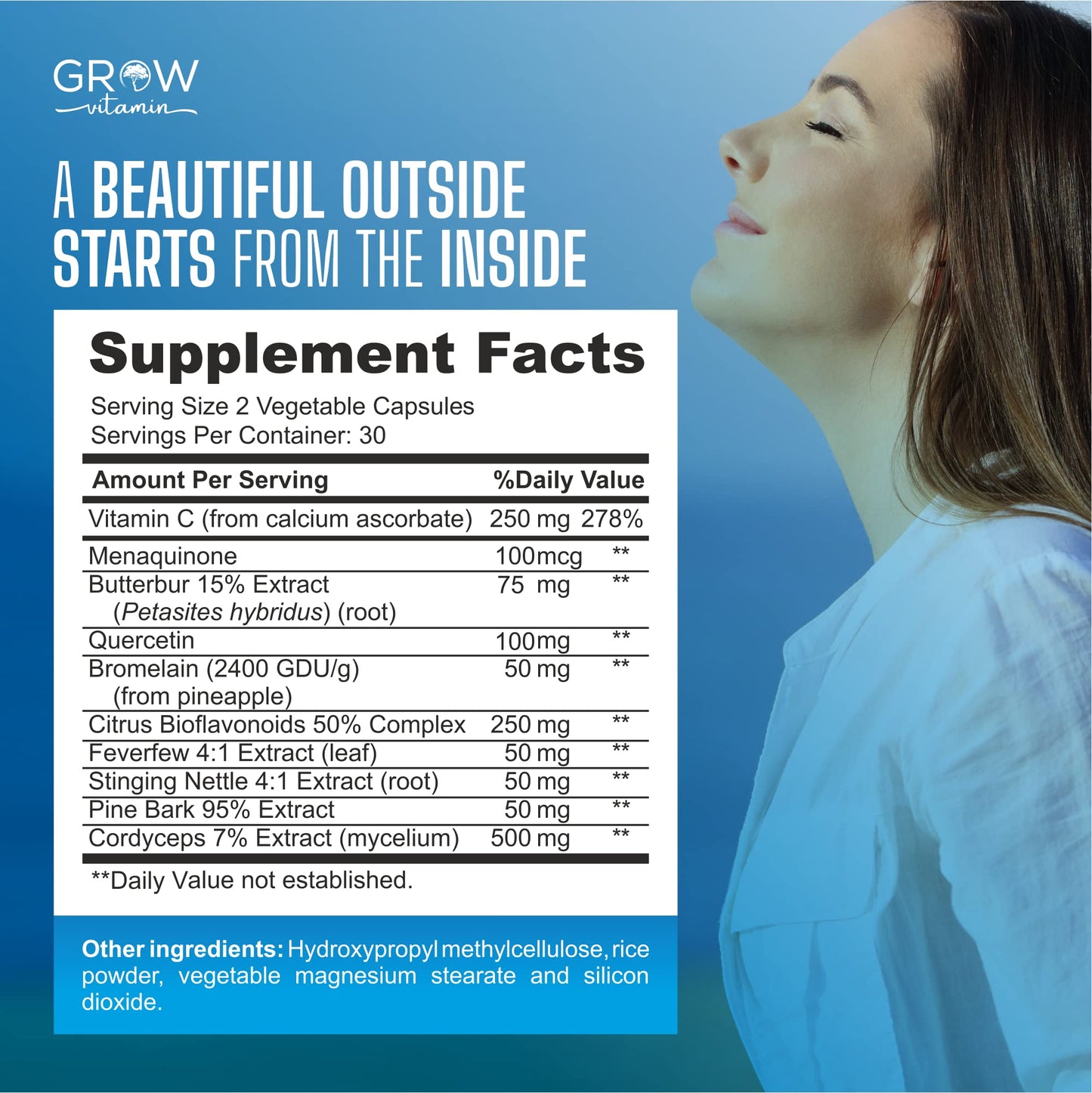 Grow Vitamin Lung Health Respiratory Support Supplement, 60 Capsules