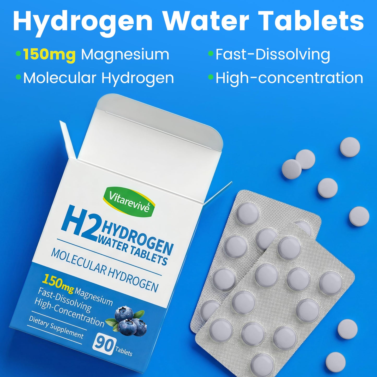 Vitarevive H2 Molecular Hydrogen Water Tablets, 180 Tablets