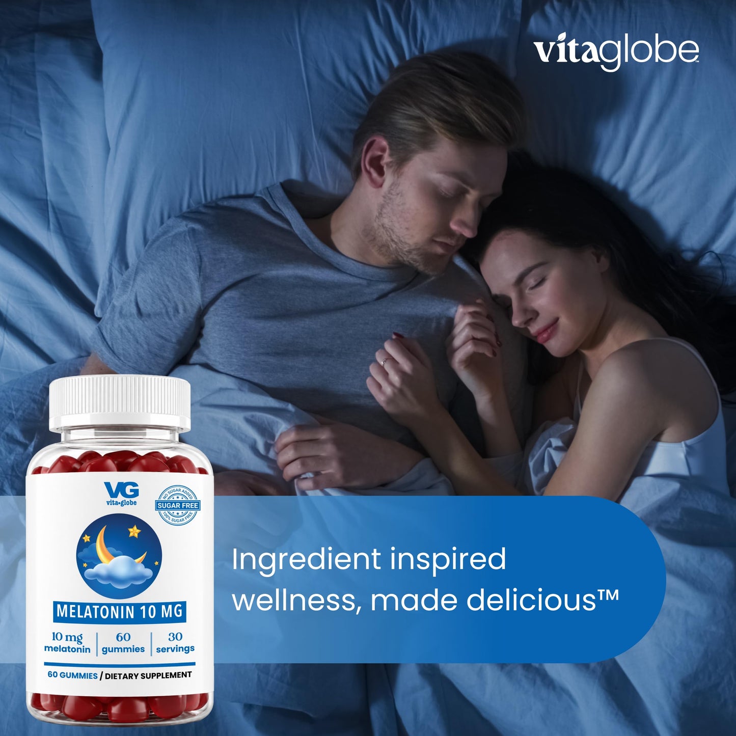 VITA GLOBE Melatonin Gummies 10mg, 60 Count
