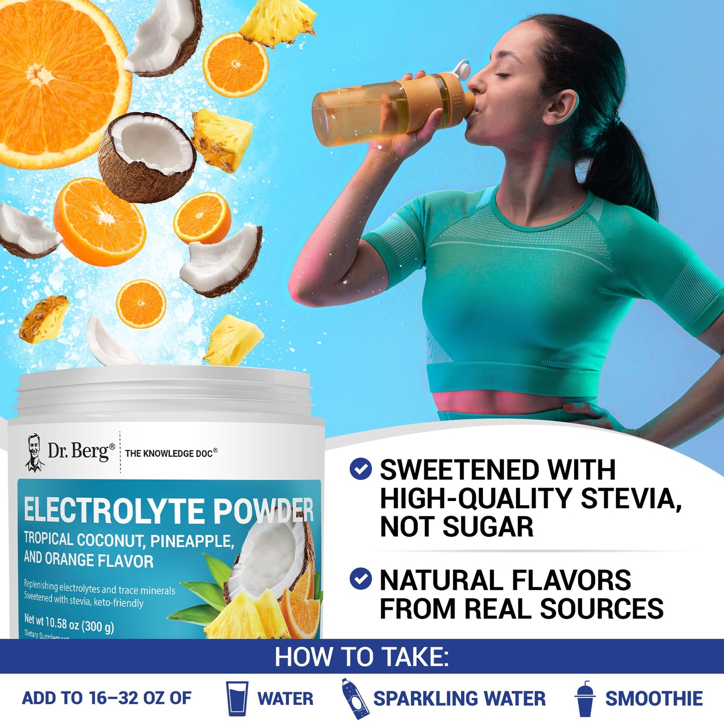 Dr. Berg Nutritionals Zero Sugar Hydration Keto Electrolyte Powder 11.04 Ounce