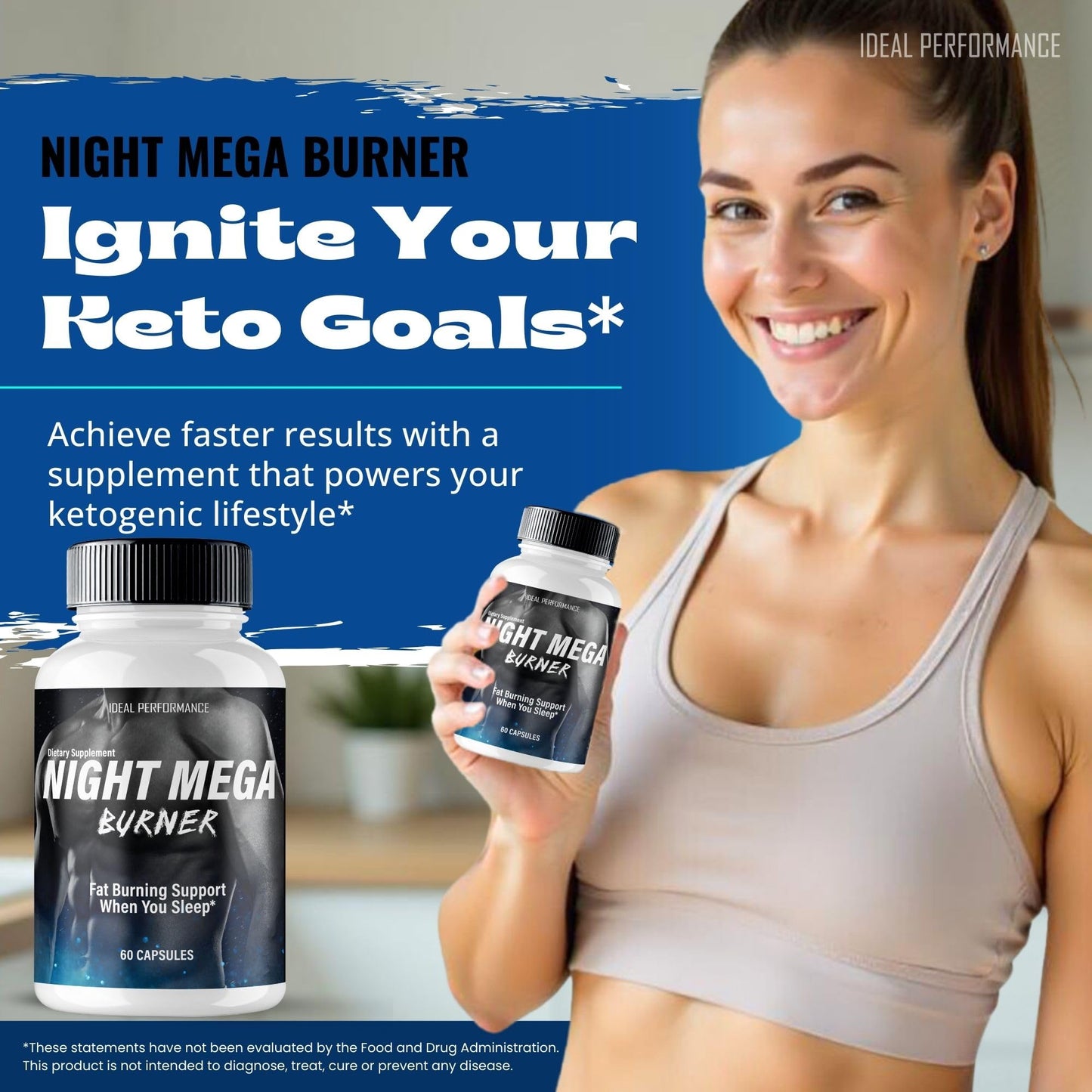 IDEAL PERFORMANCE Night Mega Burner Keto, 60 Capsules