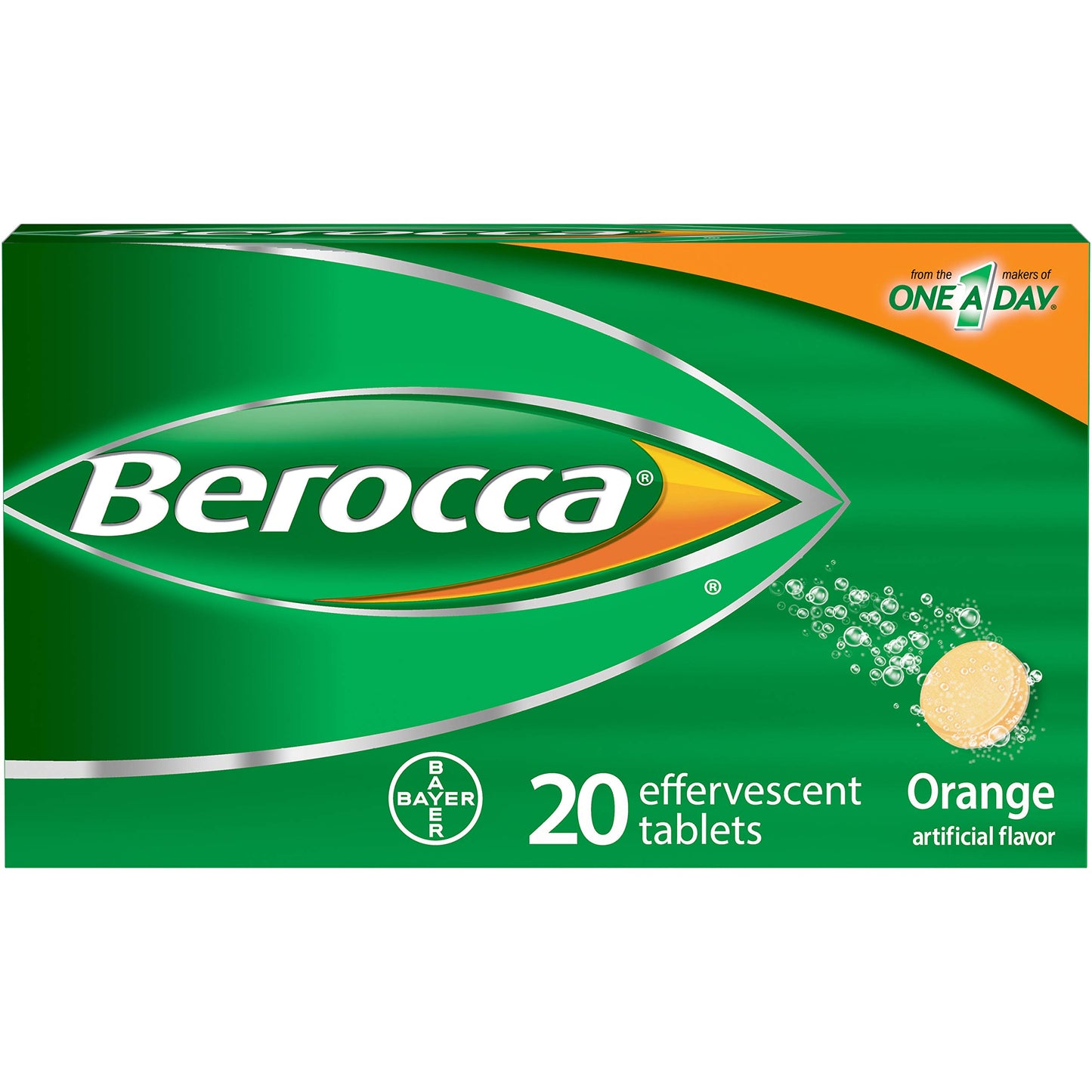 Berocca Energy Vitamin Supplement for Mental Sharpness and Physical Energy Support, Effervescent Tablets, 20 Count