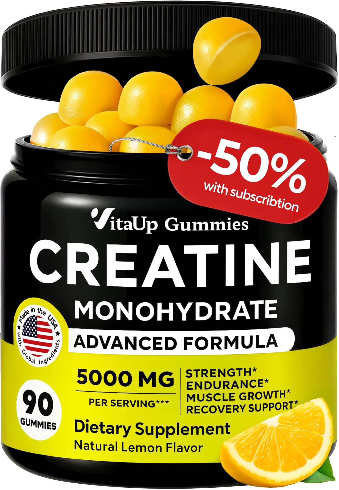 VitaUp Creatine Monohydrate Gummies, 90 Count