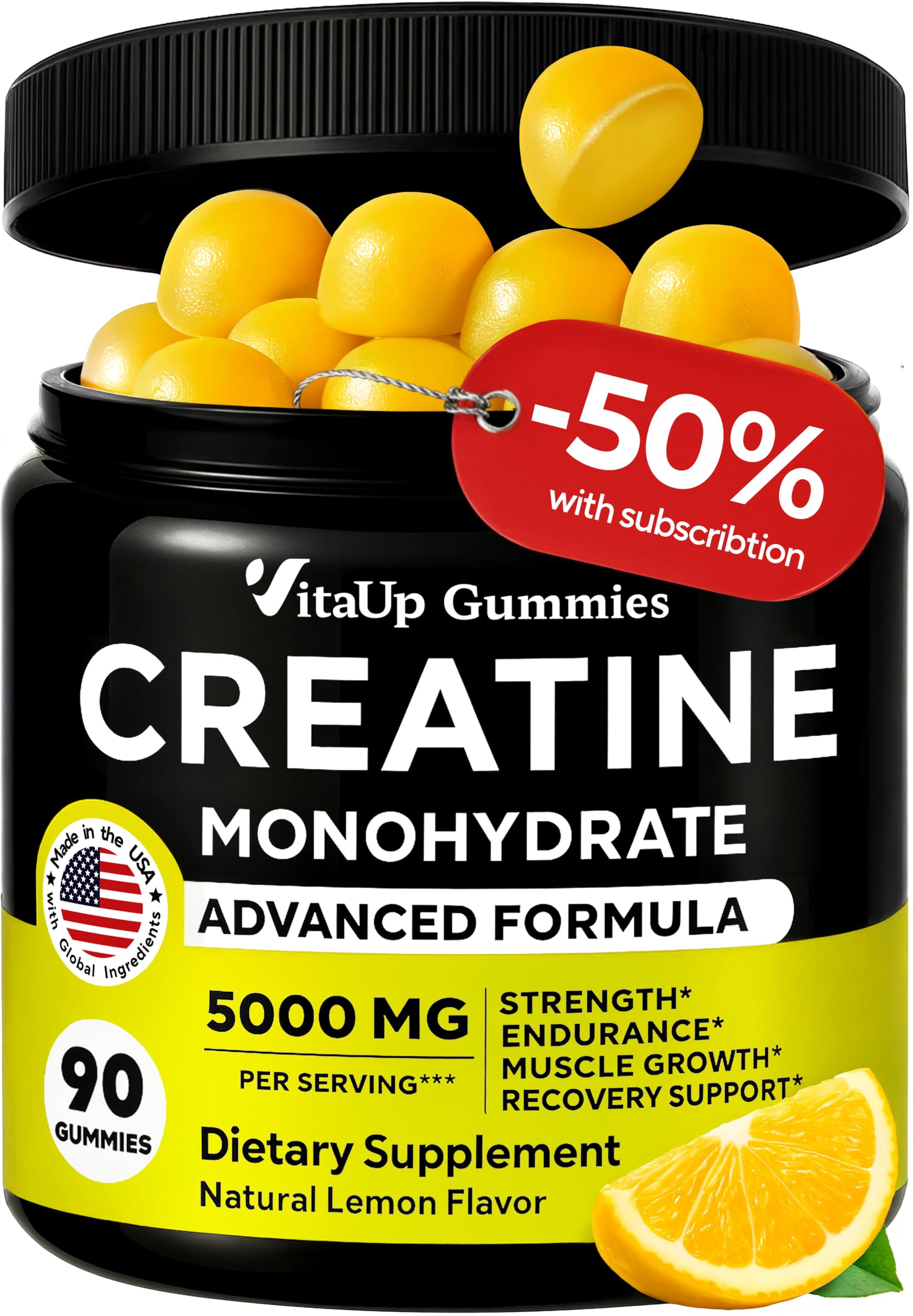 VitaUp Creatine Monohydrate Gummies, 90 Count