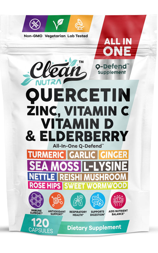 Clean Nutraceuticals Q Defend Quercetin Supplement Capsules 120 Count