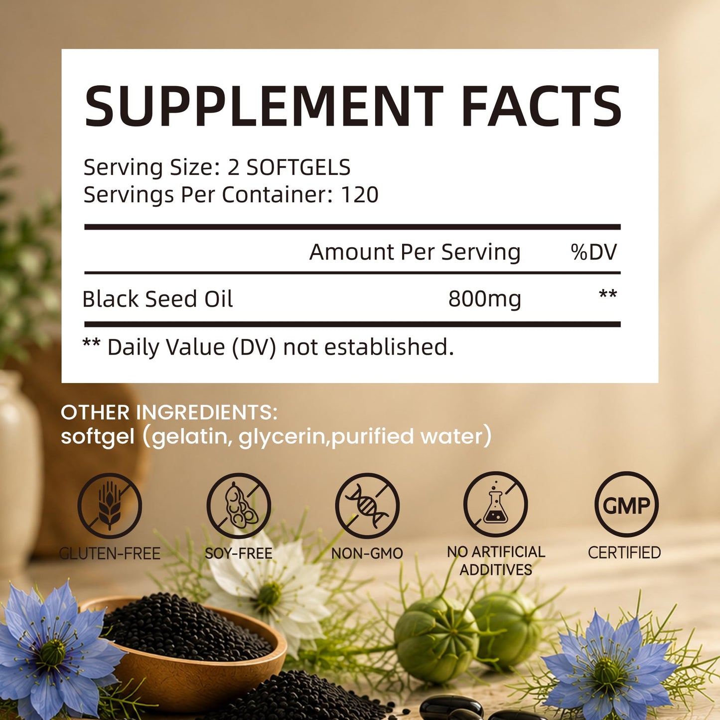Colivigor Ethiopian Black Seed Oil 800mg Softgels, 240 Count