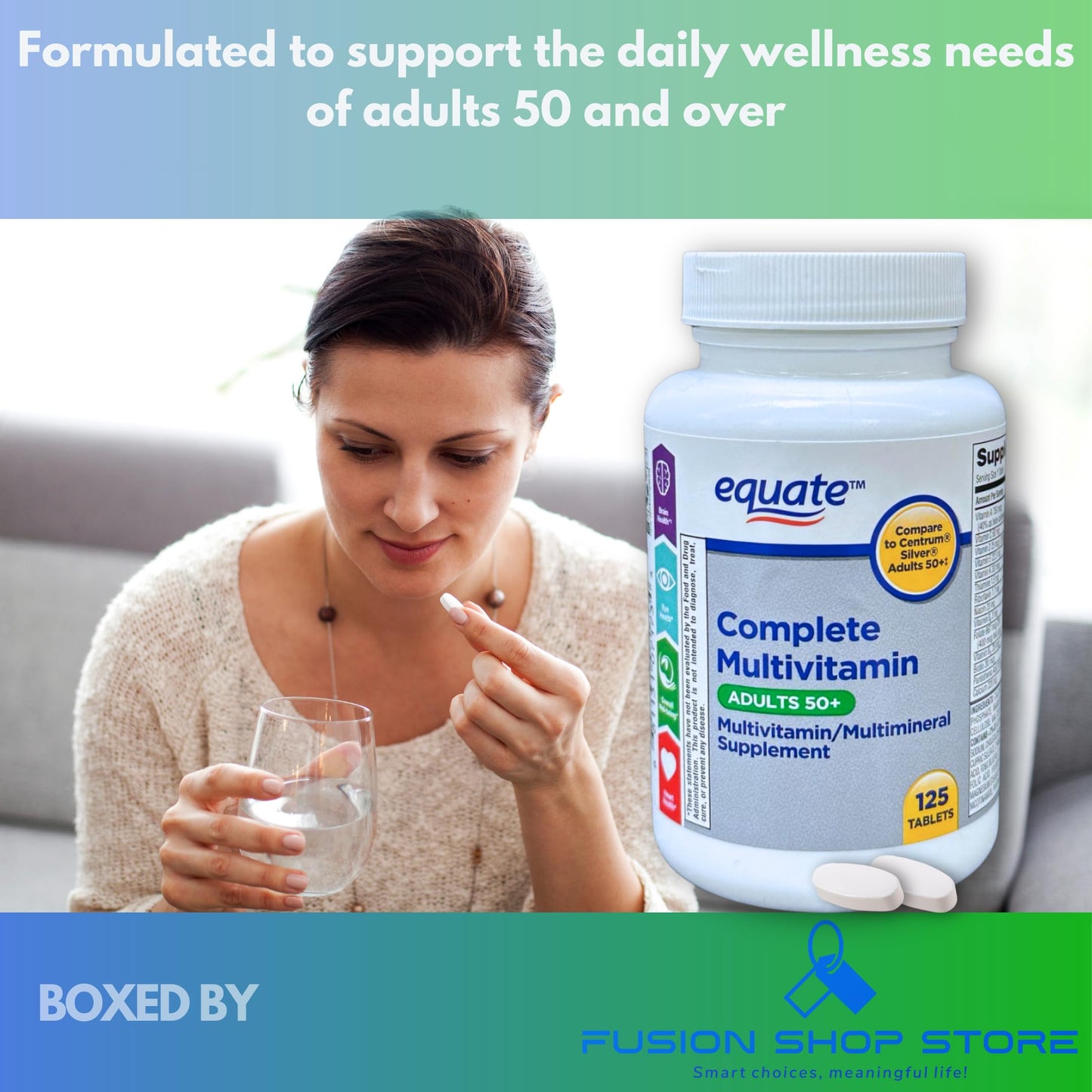 FUSION SHOP STORE Multivitamin/Multimineral Supplement, 100 Tablets