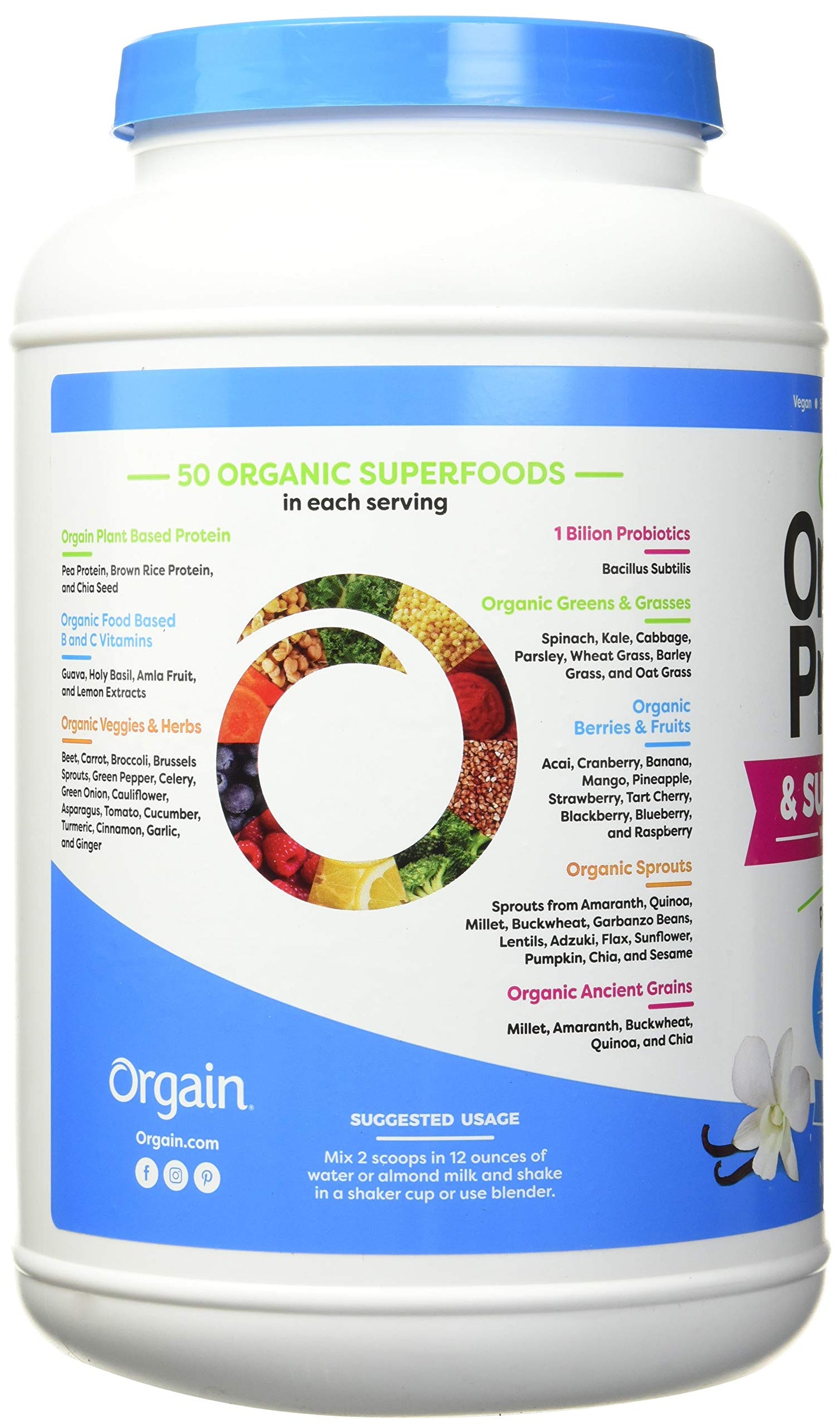 Orgain Organic Protein & Super Foods Protein Powder, 43.2 oz