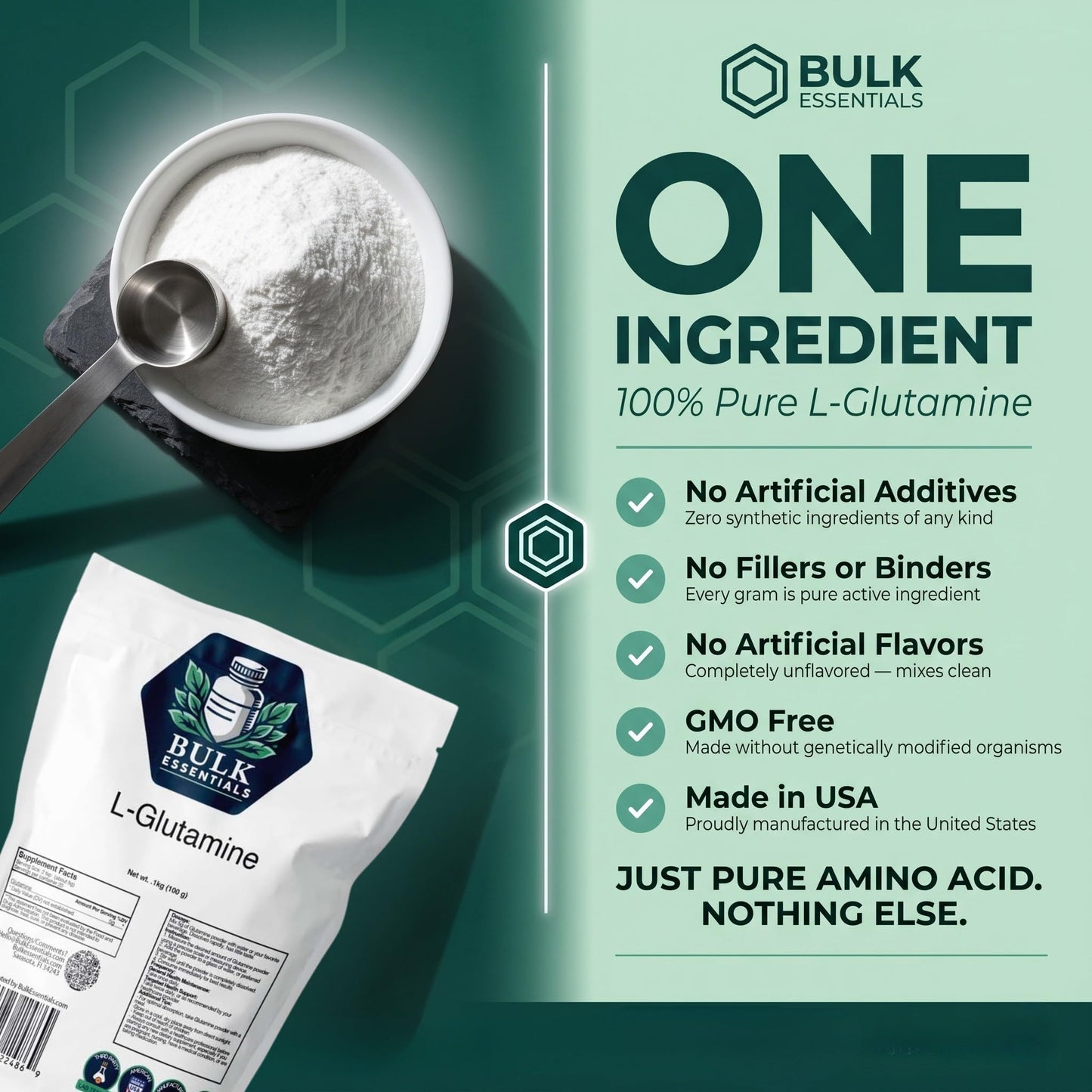 Bulk Essentials L-Glutamine Powder Supplement 3.52 oz