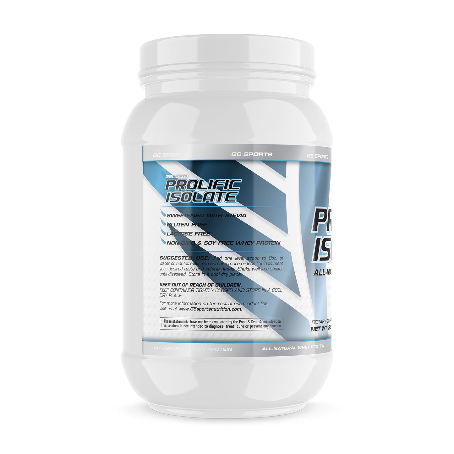 G6 Sports Prolific Isolate All Natural Whey Protein Isolate Powder, 40