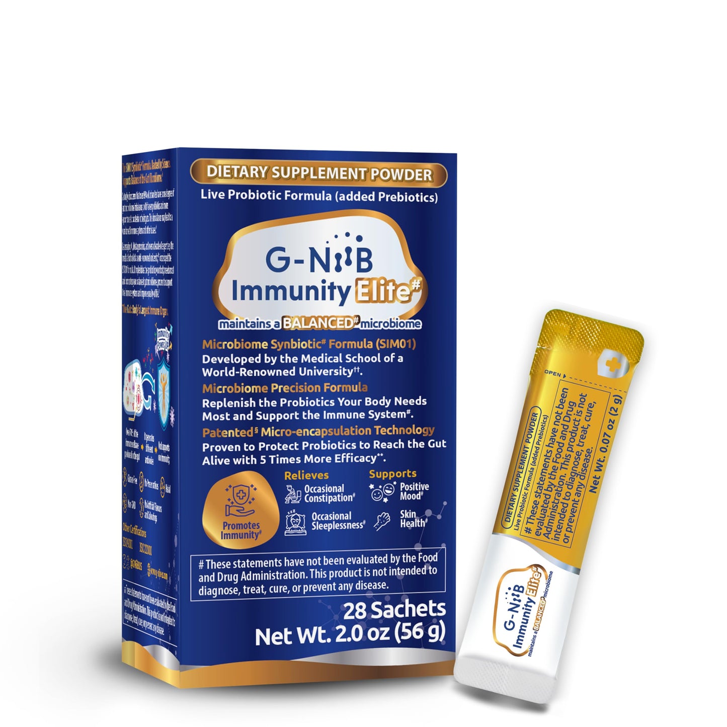 G-NiiB Immunity Elite Synbiotic Formula Powder 2 Ounce