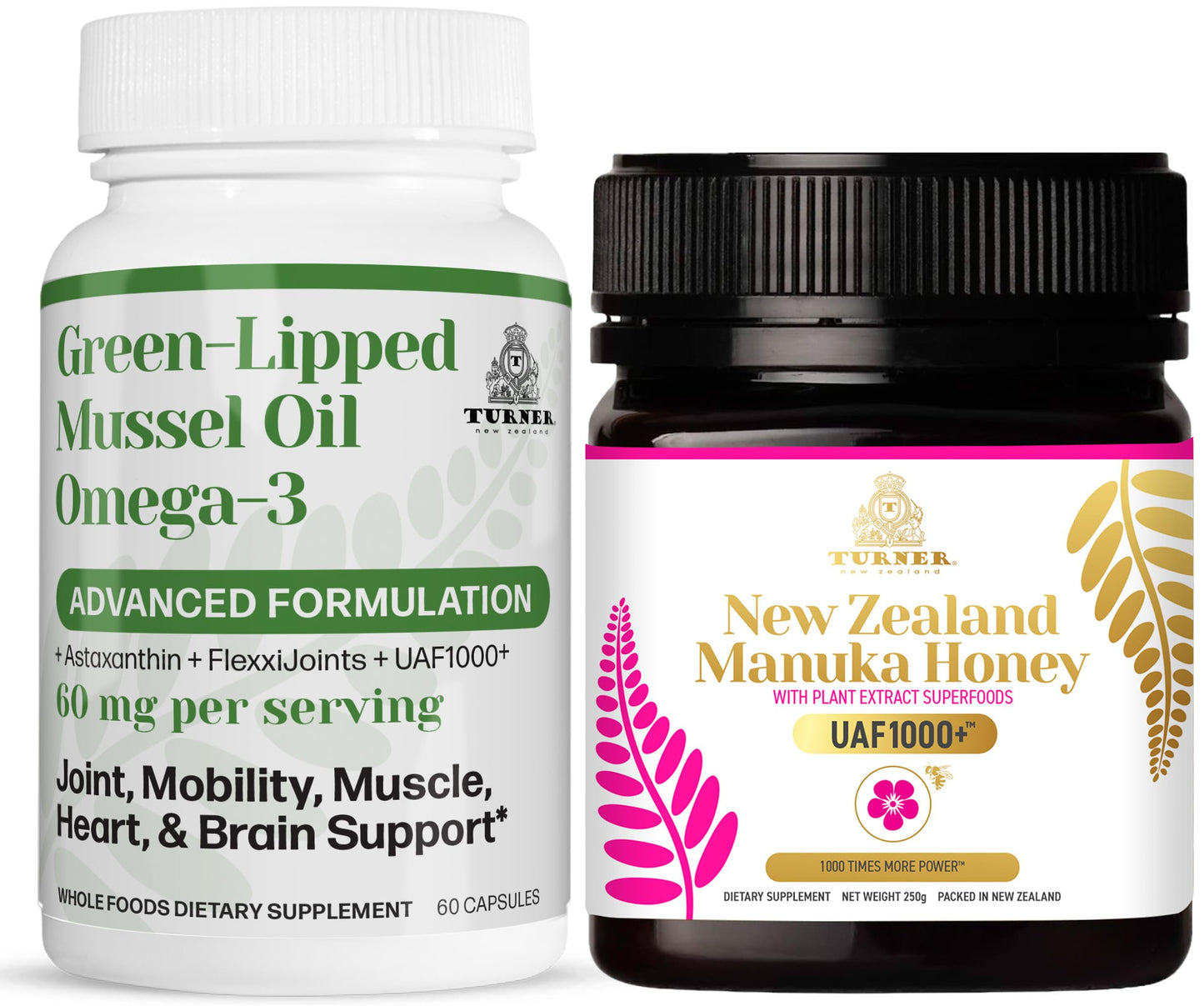 TURNER New Zealand Omega-3 Green Lipped Mussel Oil Softgels 60 Count