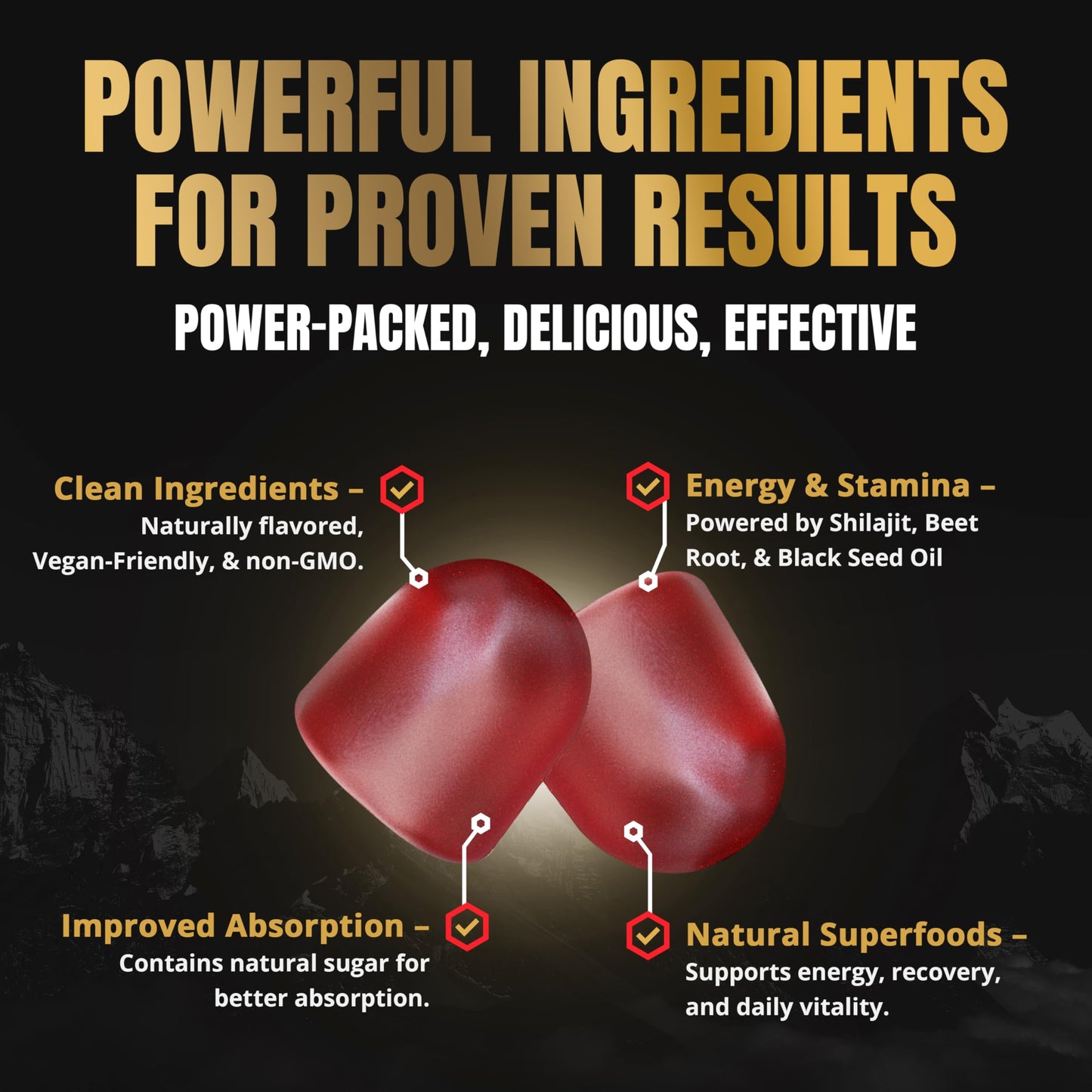 Revolution Science Himalayan Natural Shilajit for Men Gummies 60 Count