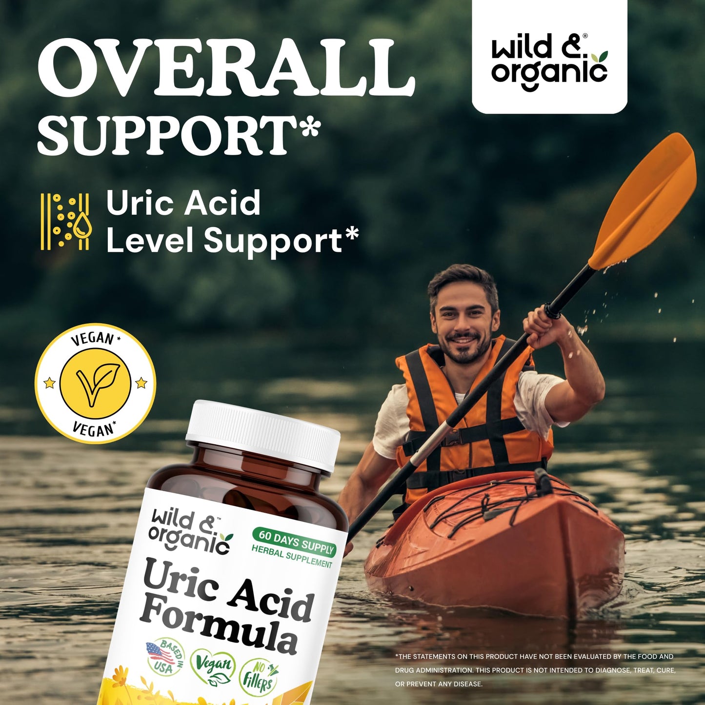 Wild & Organic Uric Acid Formula Capsules - Cleanse Support, 120 Capsules