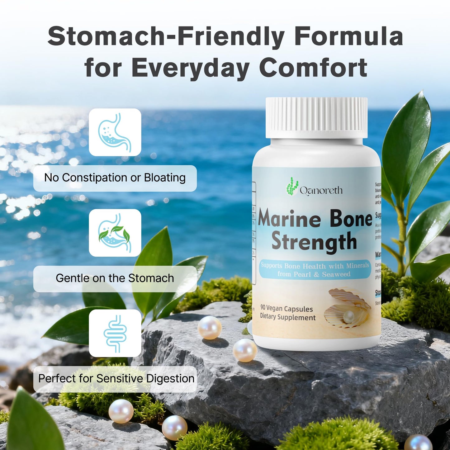 Qanoreth Marine Calcium Bone Density & Strength Supplement Capsule 1 Count