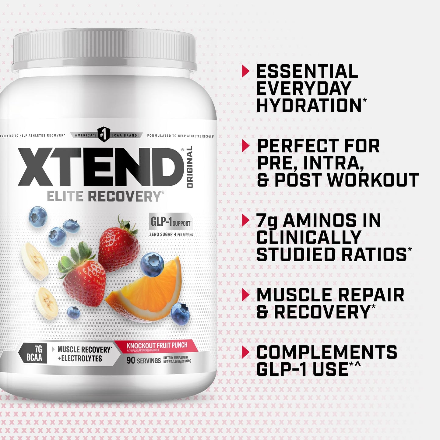 Xtend Original BCAA Powder, Fruit Punch, 90 Servings