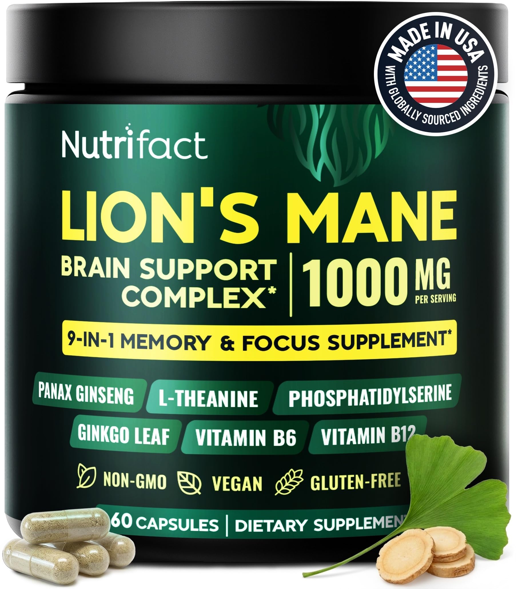 NutriFact Lions Mane Supplement Capsule 60 Capsules