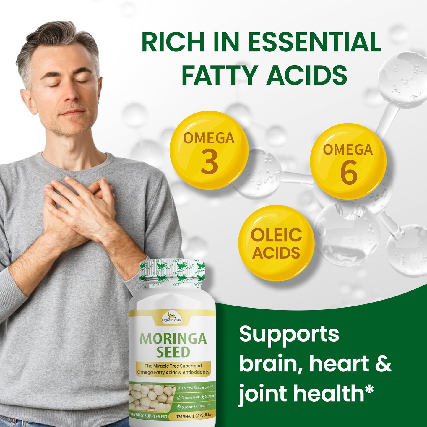 Organic Veda Moringa Seeds 120 Capsules