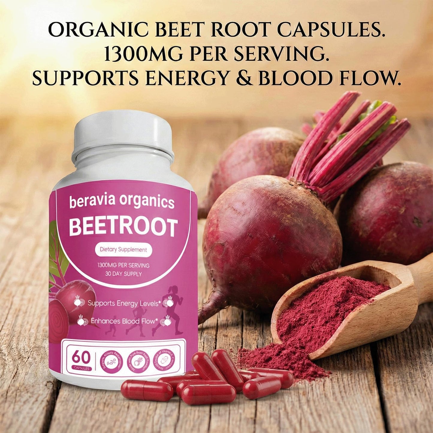 Beravia Organics Beet Root Capsules 1 Count