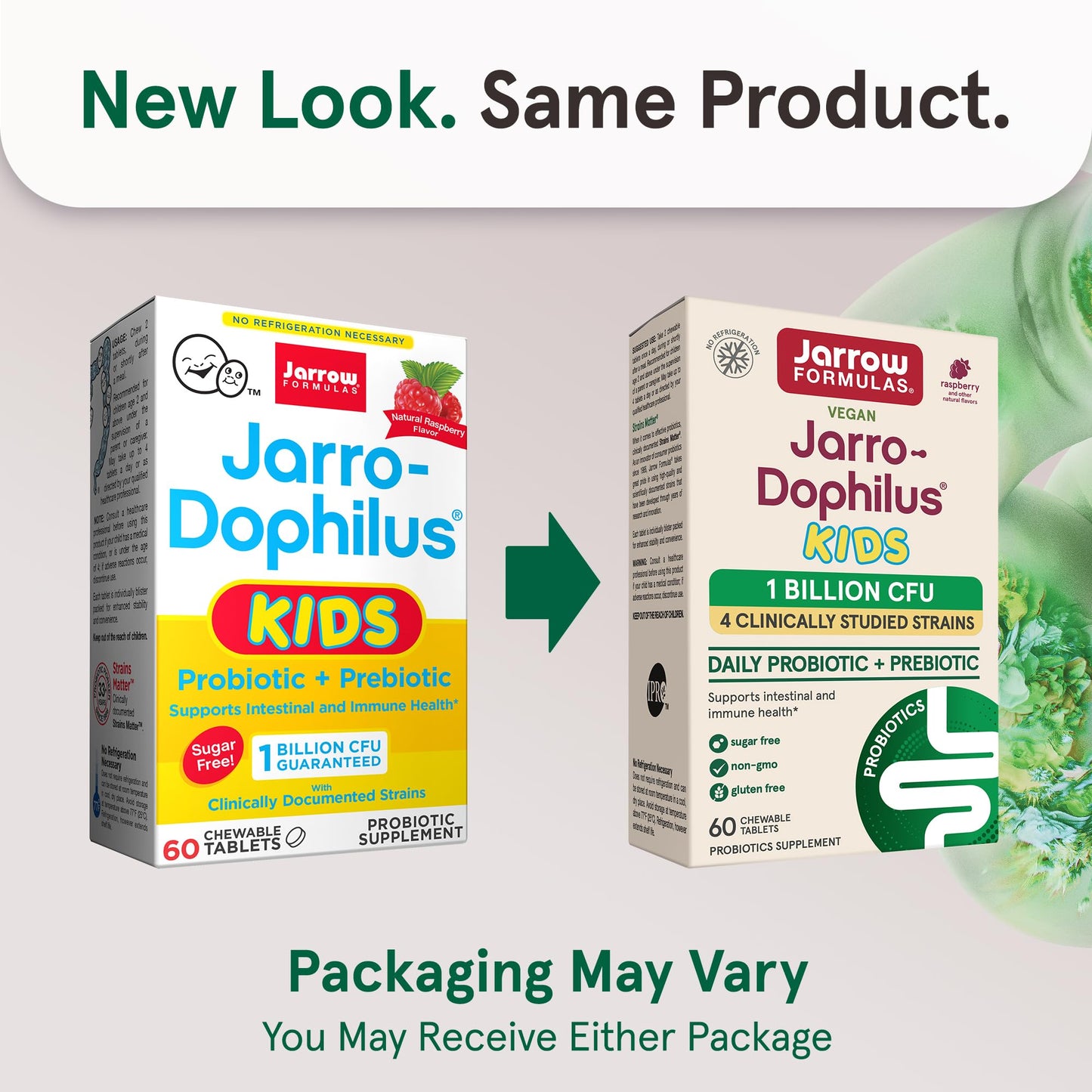 Jarrow Formulas Jarro-Dophilus Kids Probiotics and Prebiotics 1 Billion CFU, Chewable Tablets 60