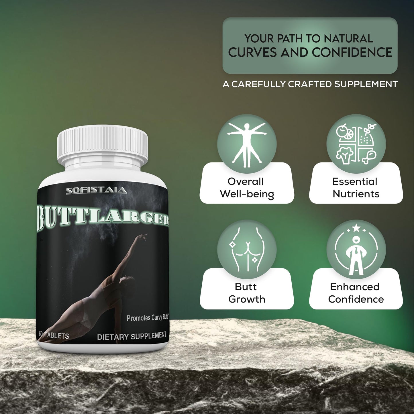 BEAUTIFYEM Sofistaia ButtLarger Natural Enhancement Supplement Tablet, 60 Tablets