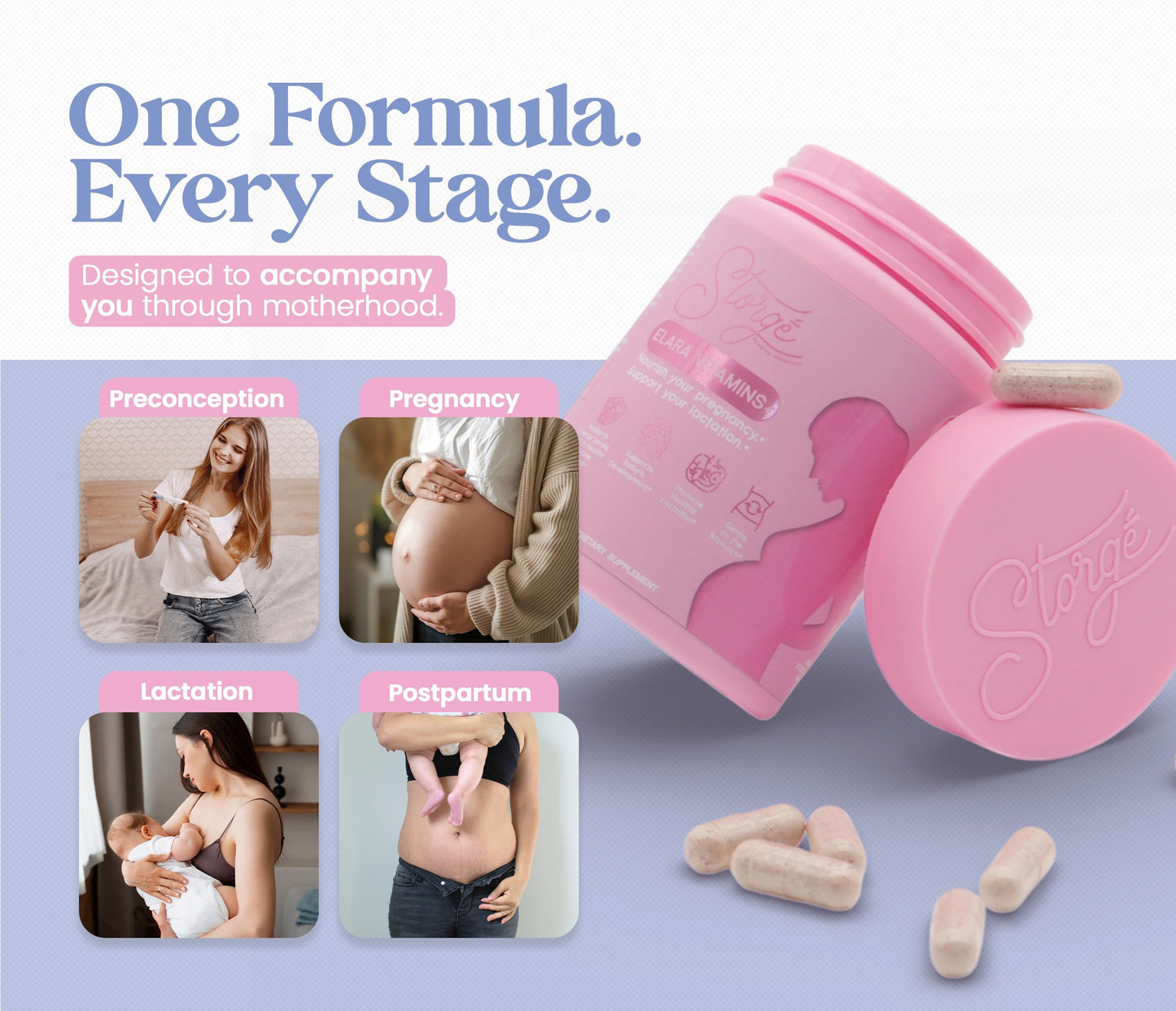 STORGE MOTHERHOOD Elara Prenatal & Postpartum Vitamins, Capsule, 60