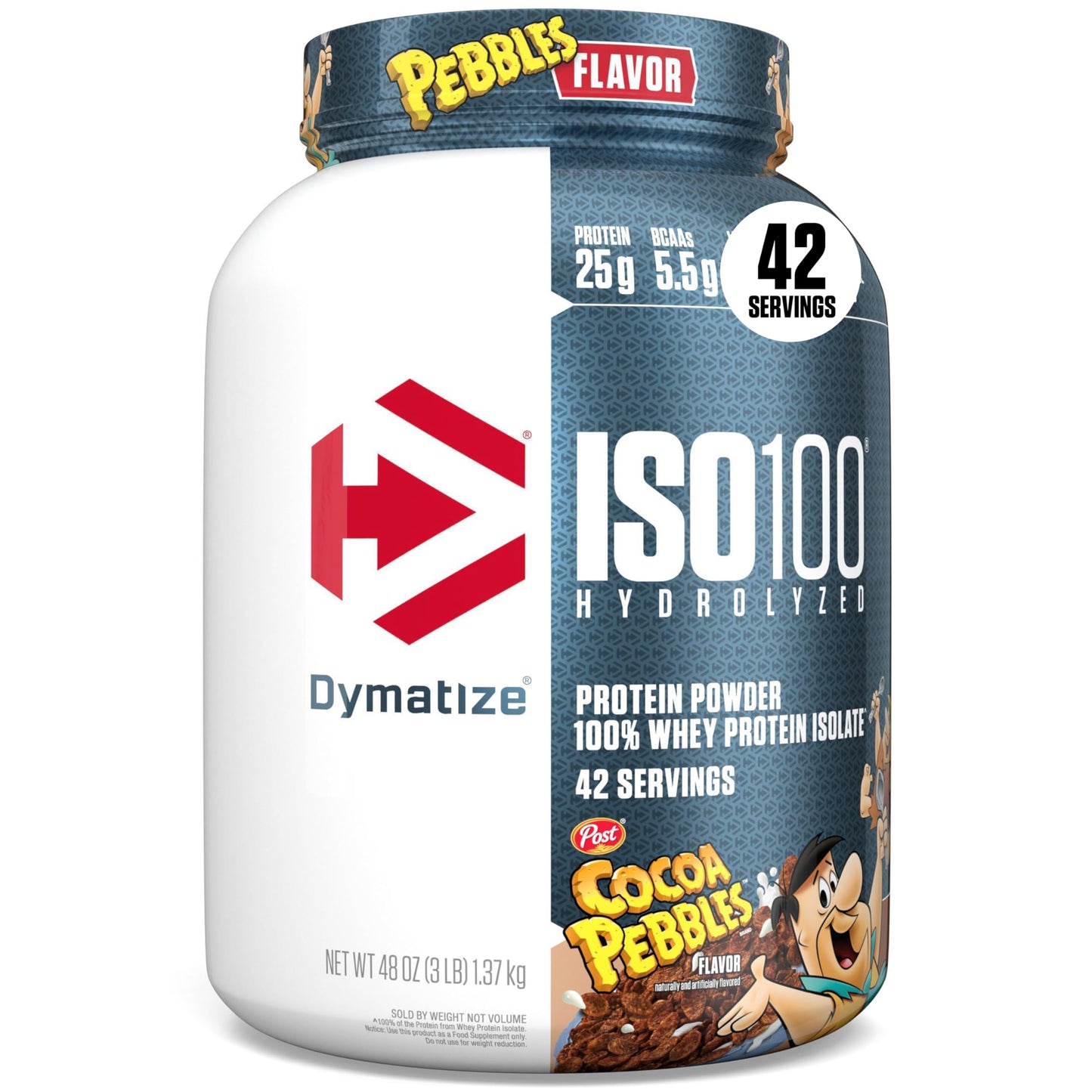 Dymatize ISO100 Cocoa Pebbles Whey Protein Isolate Powder, 3 lb, 48 Servings