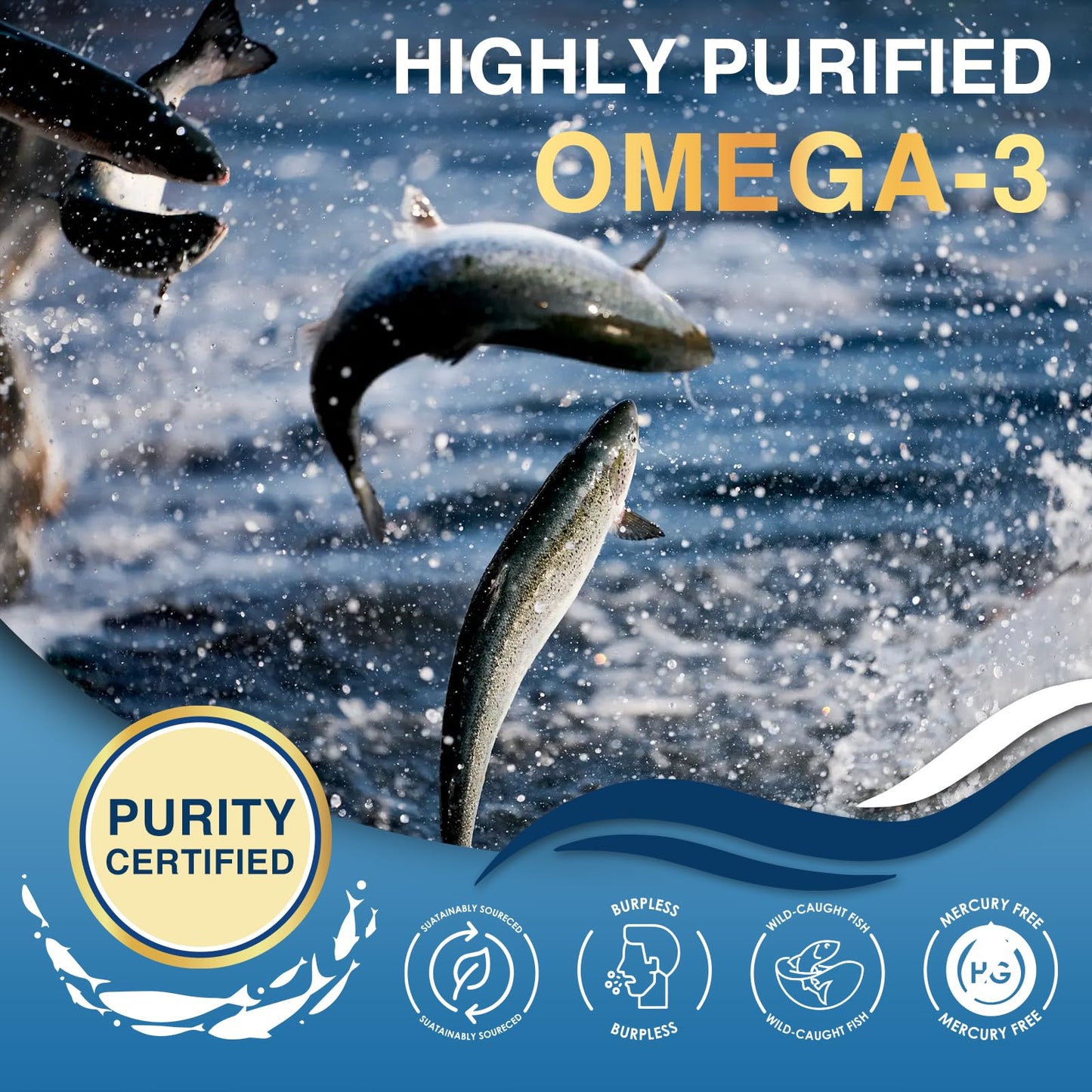 ZEBORA Omega-3 Fish Oil 2000mg Softgels, 120 Count