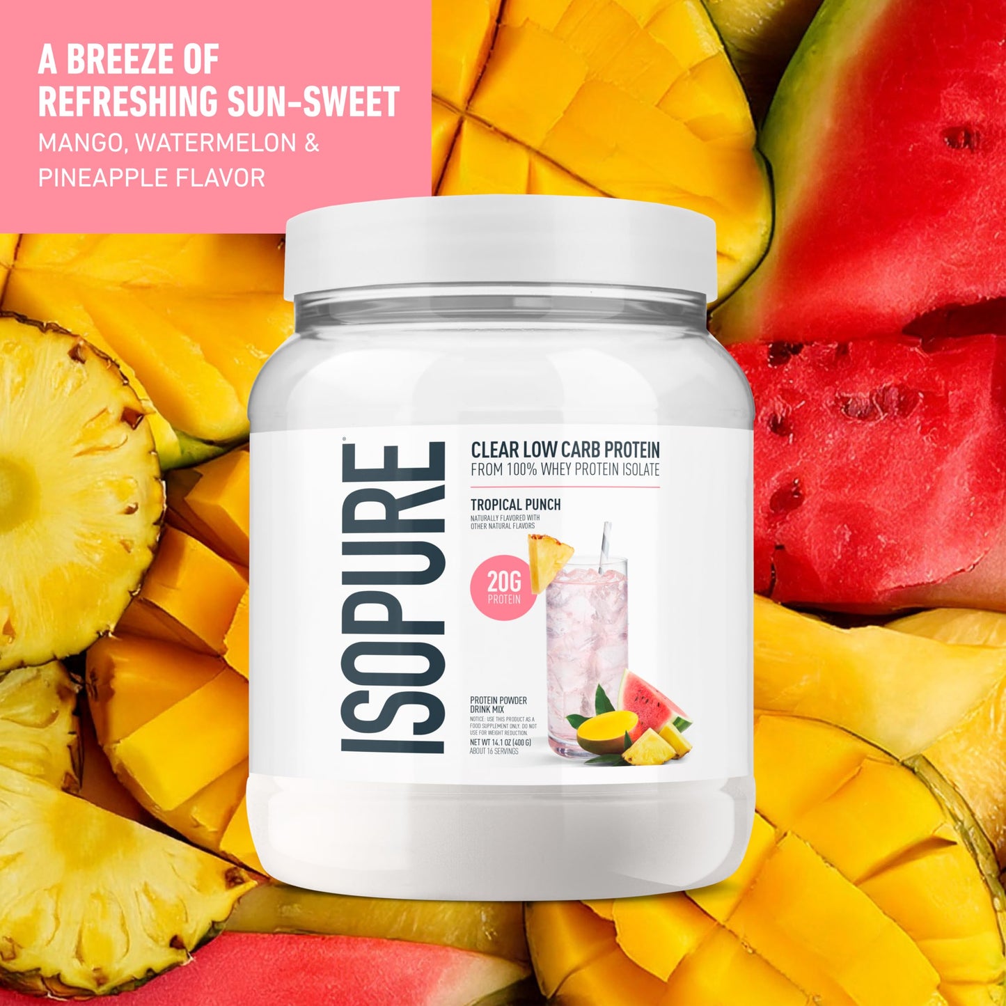 Isopure Clear Whey Isolate Protein Powder - Powder, 16 Servings