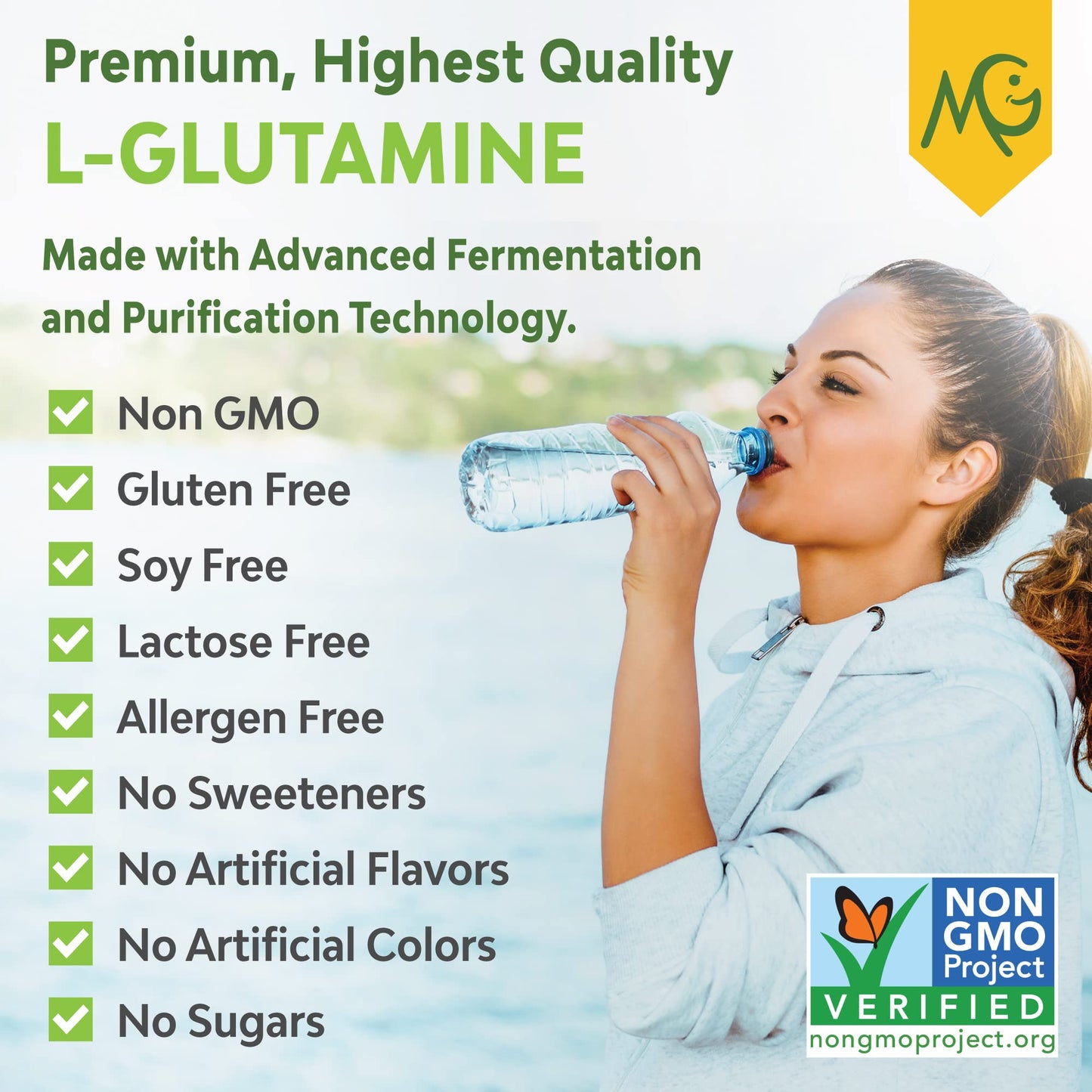 MariGold Pure Unflavored L-Glutamine Powder, 16 oz