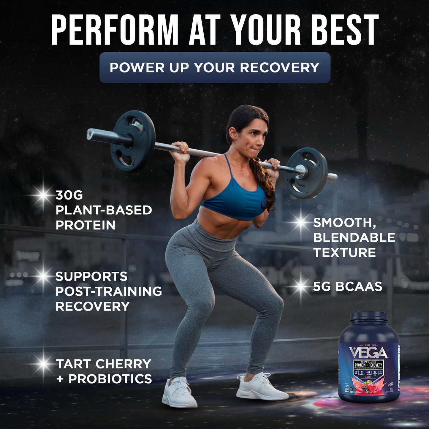 Vega Protein + Recovery Berry Protein Powder, 64