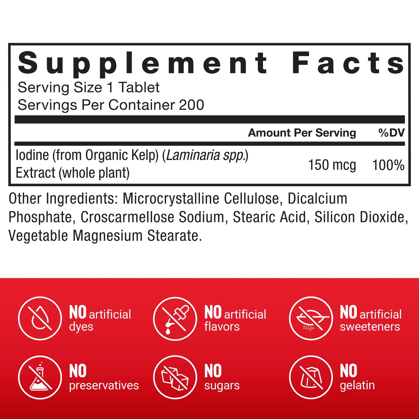 Force Factor Kelp for Iodine from Organic Kelp, 200 Tablets