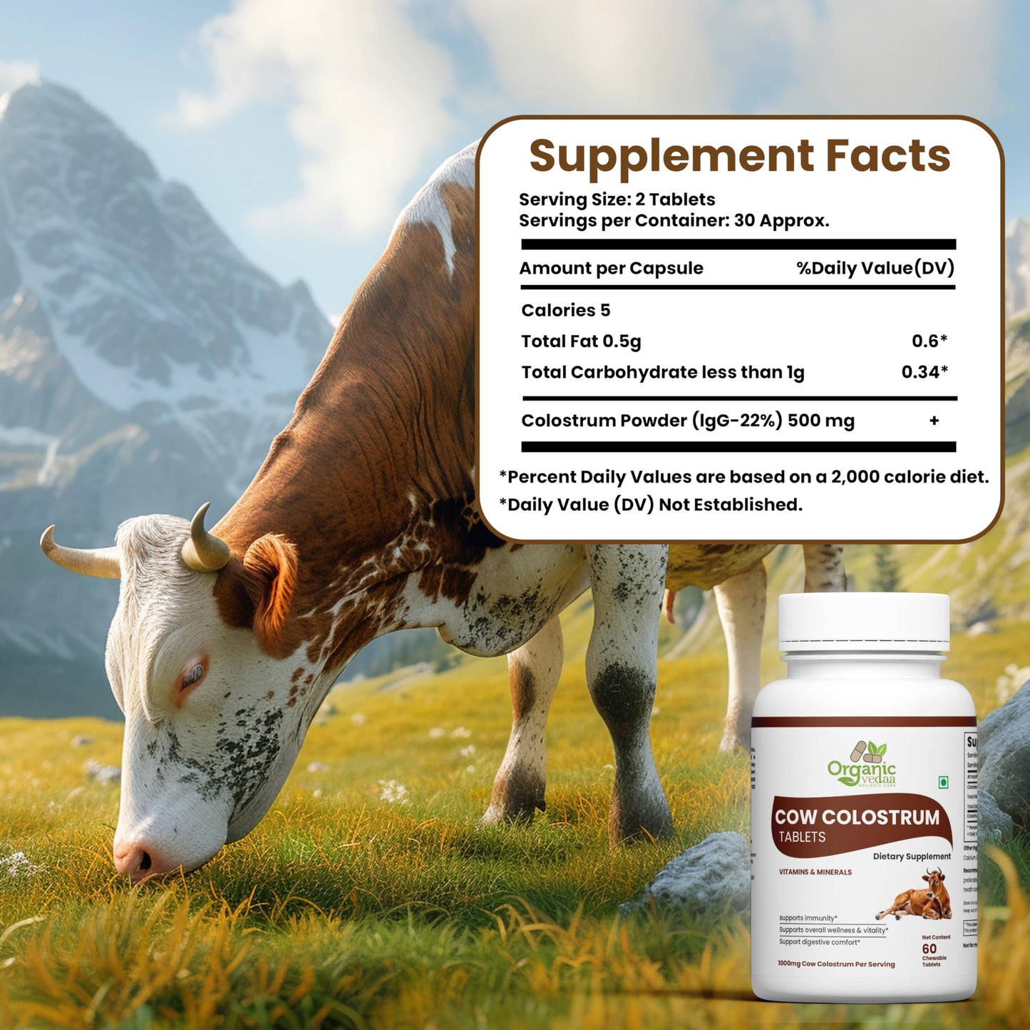 ORGANIC VEDAA HOLISTIC CARE Natural Fiber Supplement for Digestive Health & Regularity Capsule, 1 Count