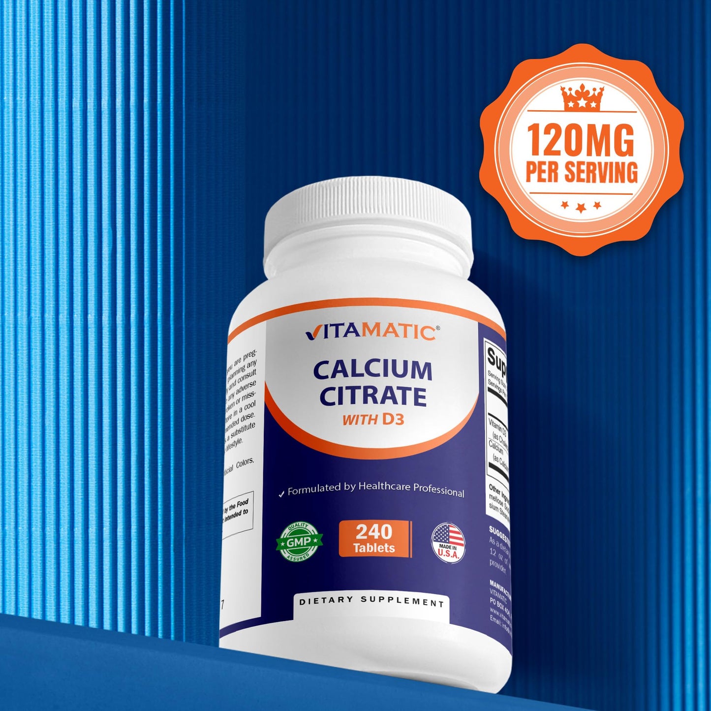 Vitamatic Calcium Citrate with Vitamin D3 Tablets, 240 Tablets