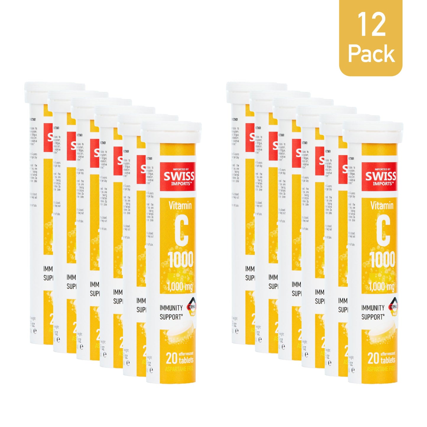 Swiss Imports Effervescent Vitamin C 1000mg Tablet, 240 Tablets