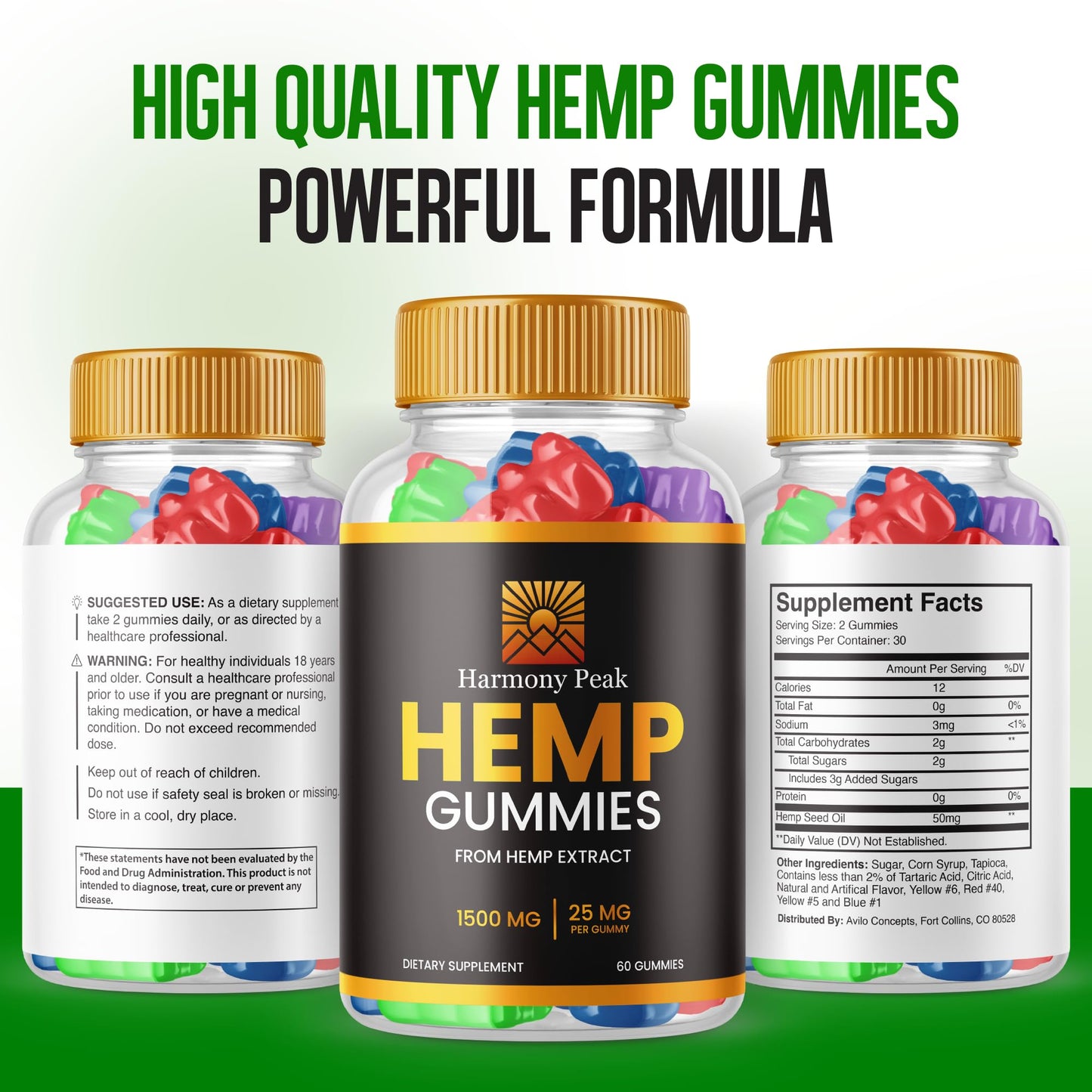 Purvia Harmony Peak Hemp Gummies Gummy 60 Count