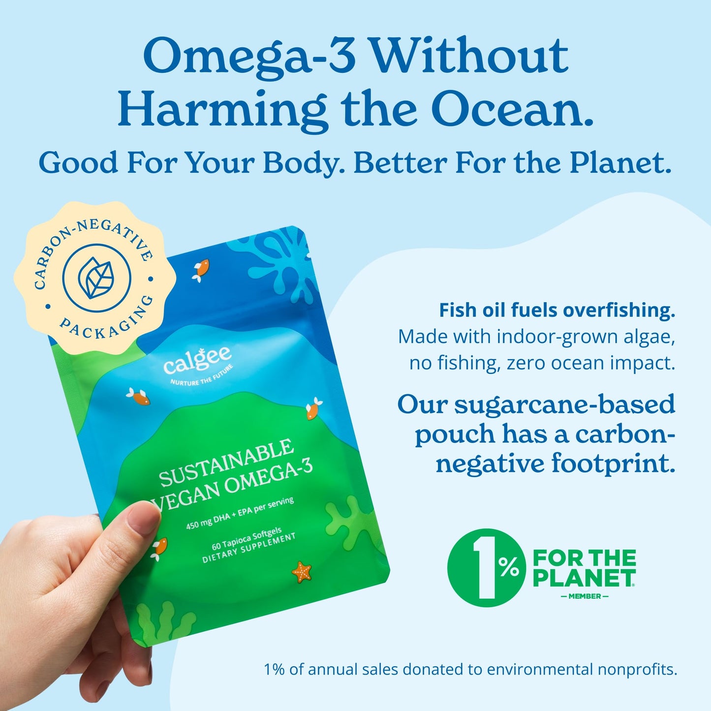 Calgee Algae Omega-3 Softgels, 60 Count