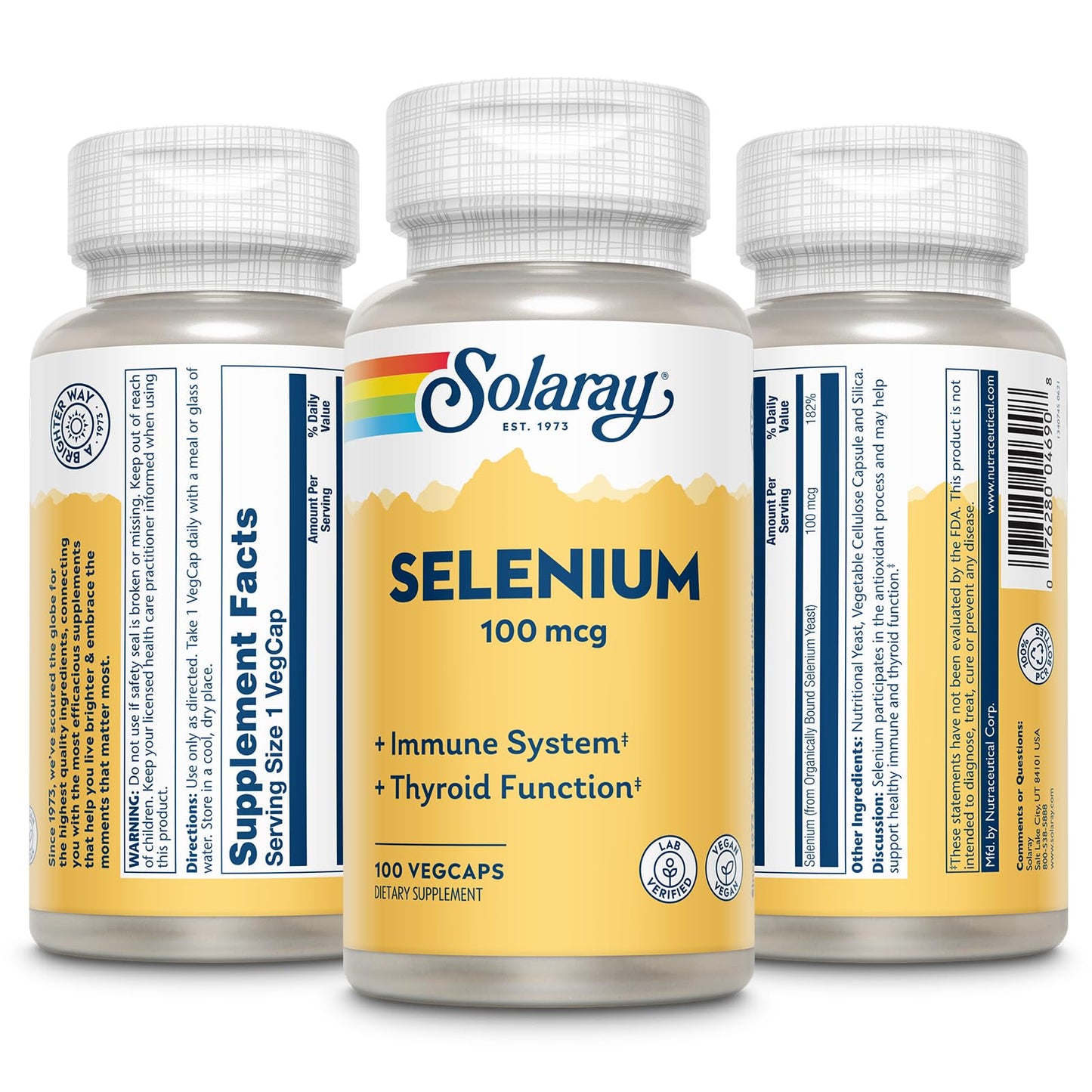 Solaray Selenium 100 mcg Capsule, 100 VegCaps