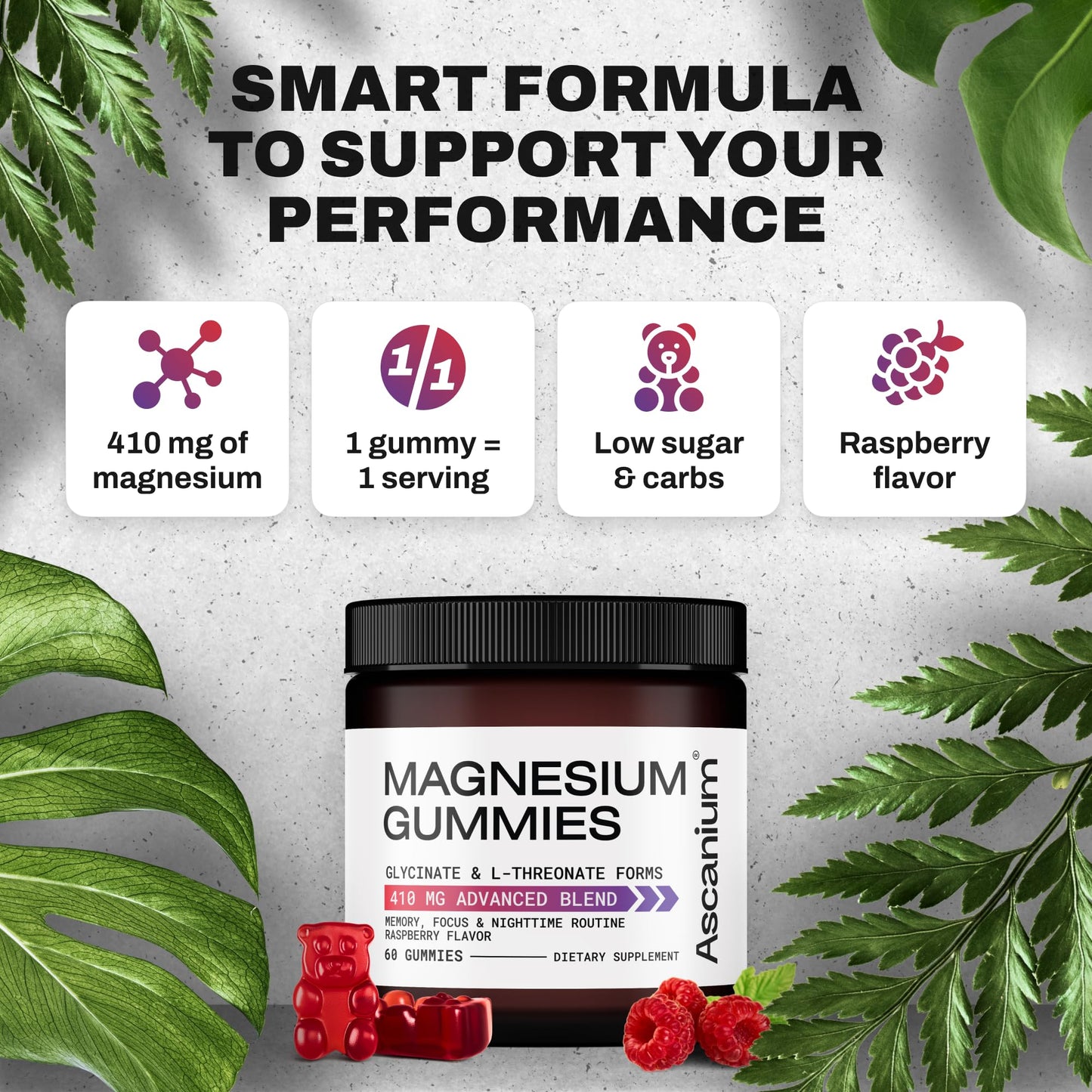 Ascanium Magnesium Gummies 60 Count