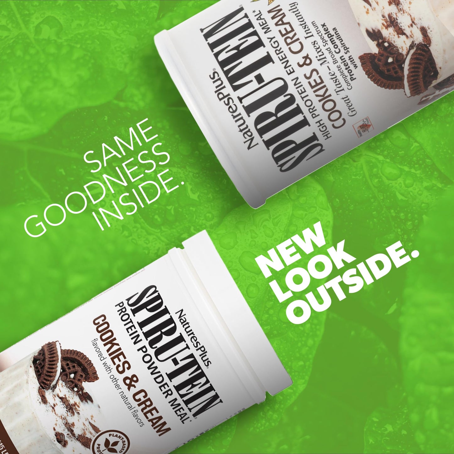 NaturesPlus SPIRU-TEIN Cookies & Cream Powder 18.4 oz