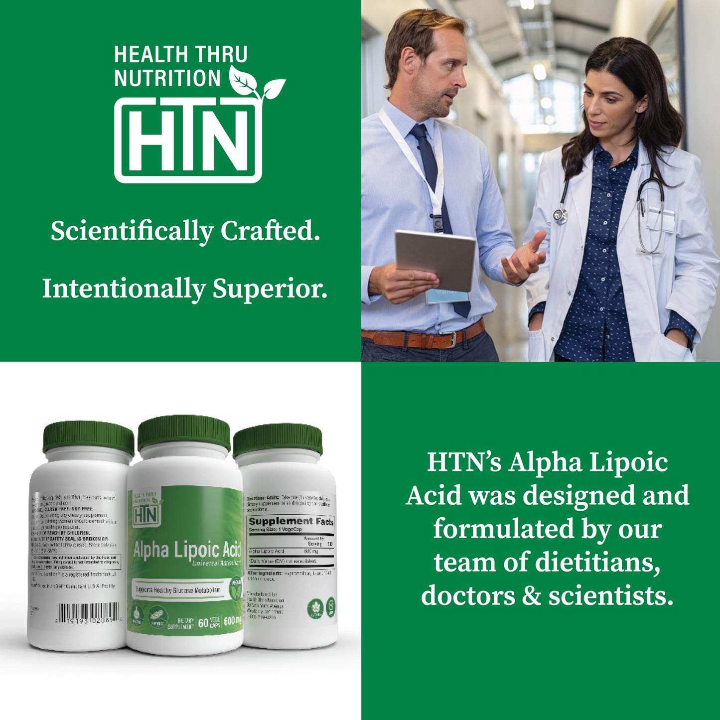 Health Thru Nutrition Alpha Lipoic Acid 600mg Capsules, 60 Count