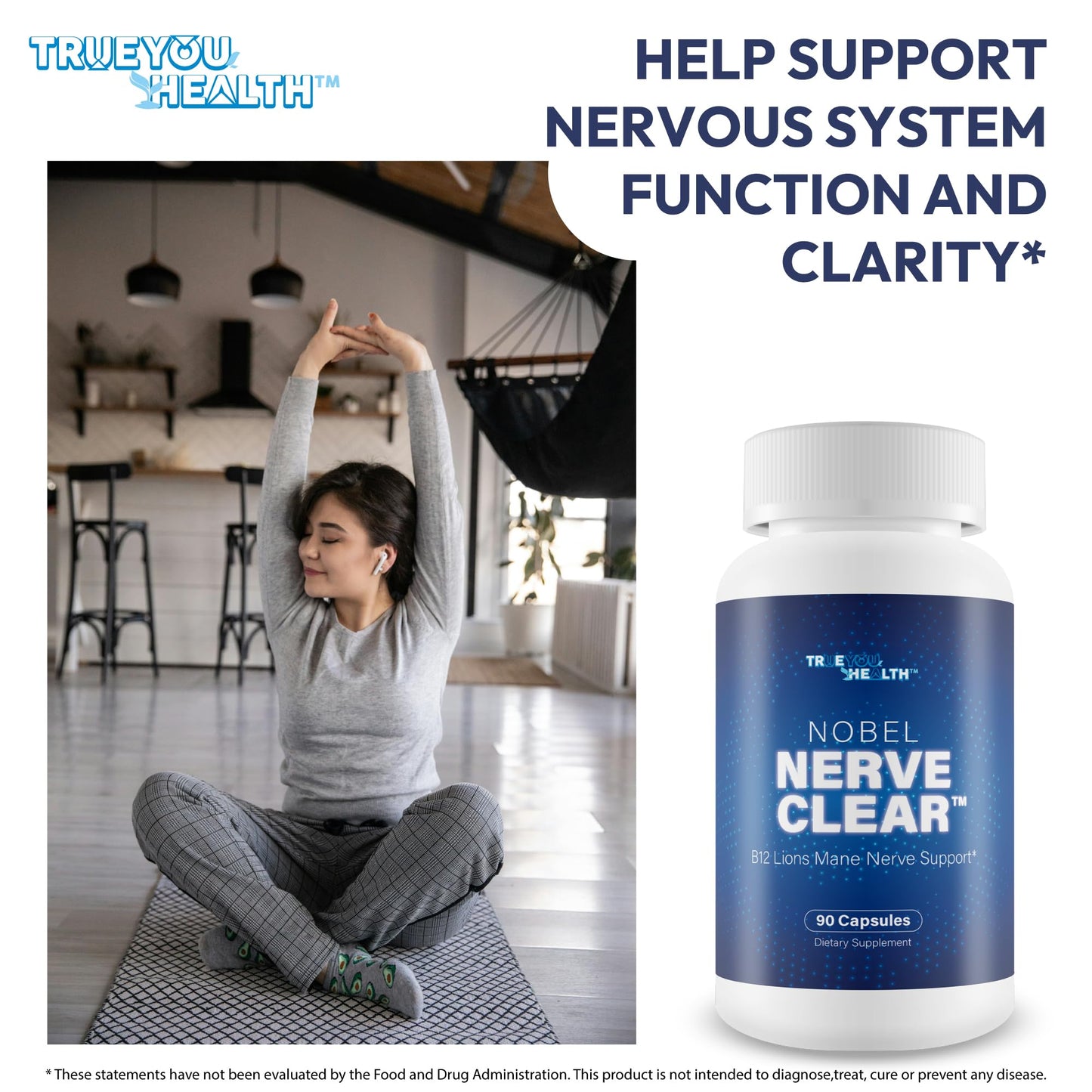True You Health Nobel Nerve Clear Capsule 90 Count